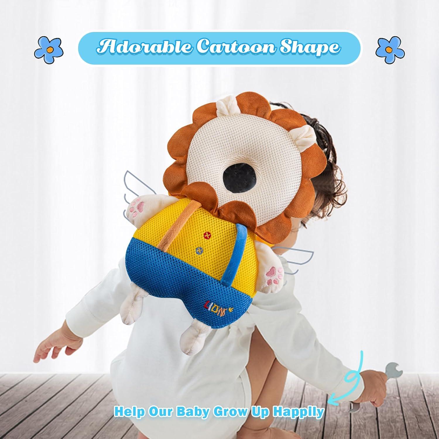 Cojín Protector de Cabeza para Bebés Elefante + 3 Rodilleras