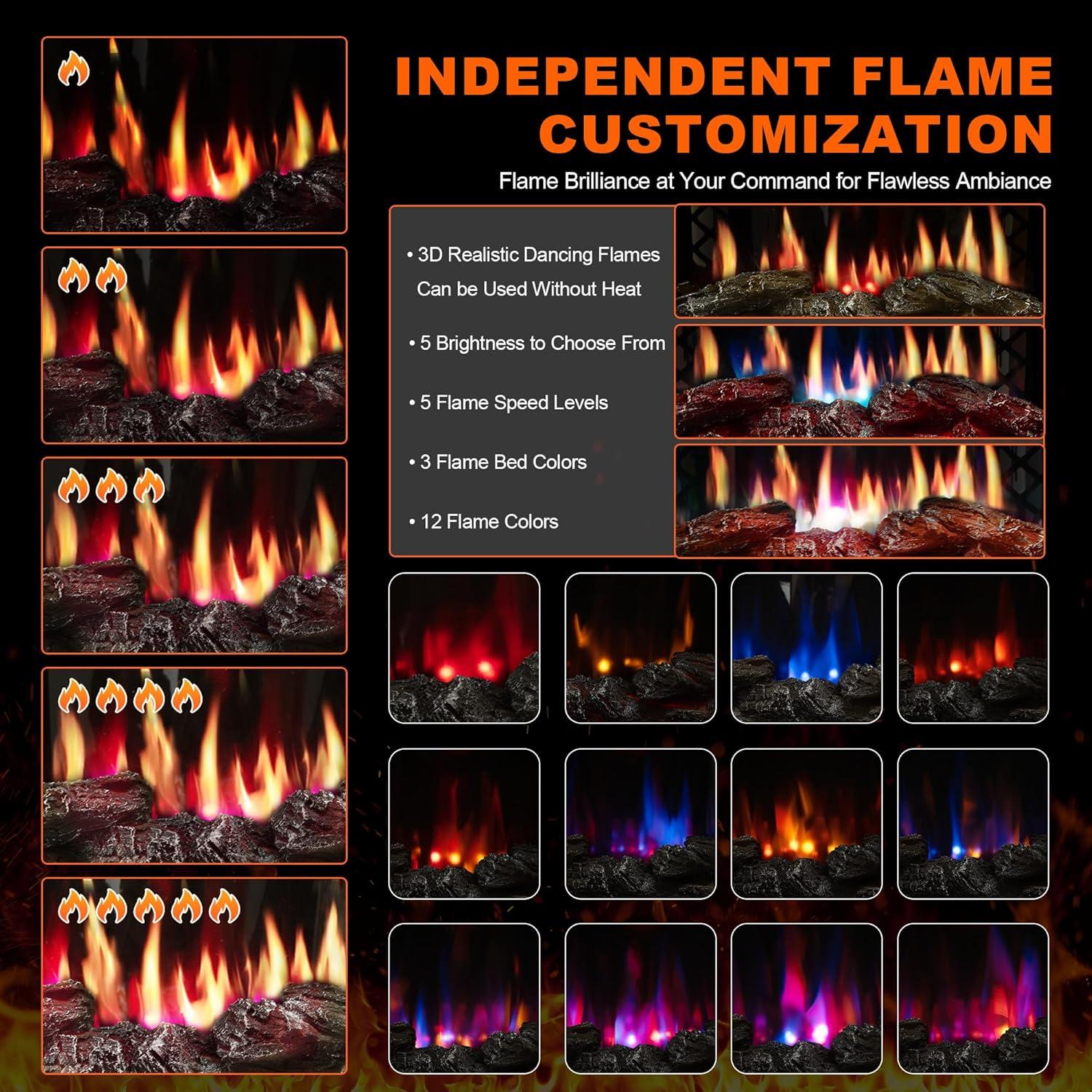 Calentador de chimenea eléctrica RealSmart Flow 7 Pro 750W/1500W