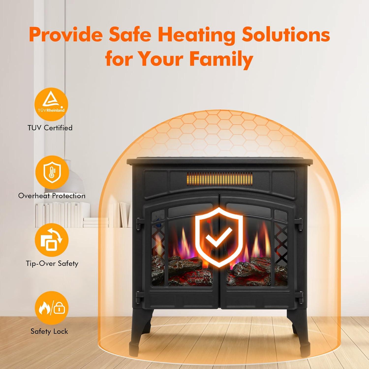 Calentador de chimenea eléctrica RealSmart Flow 7 Pro 750W/1500W