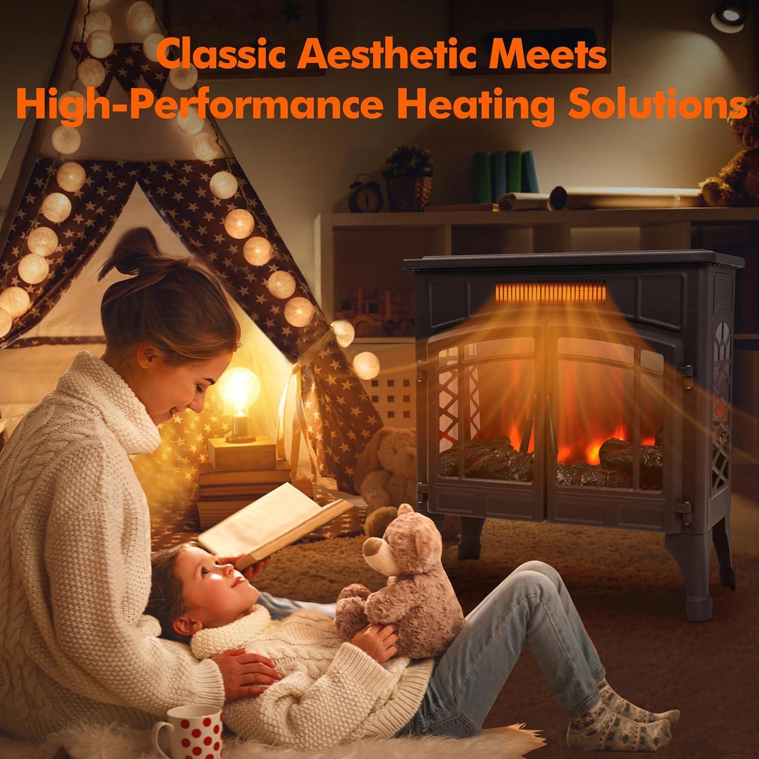 Calentador de chimenea eléctrica RealSmart Flow 7 Pro 750W/1500W