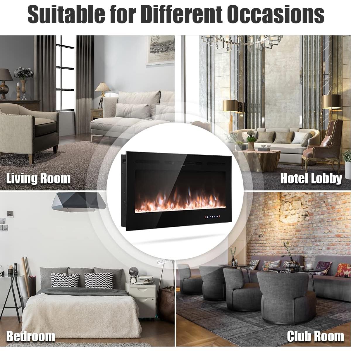 Insertos de Chimenea Eléctrica RELAX4LIFE 36" 750/1500W