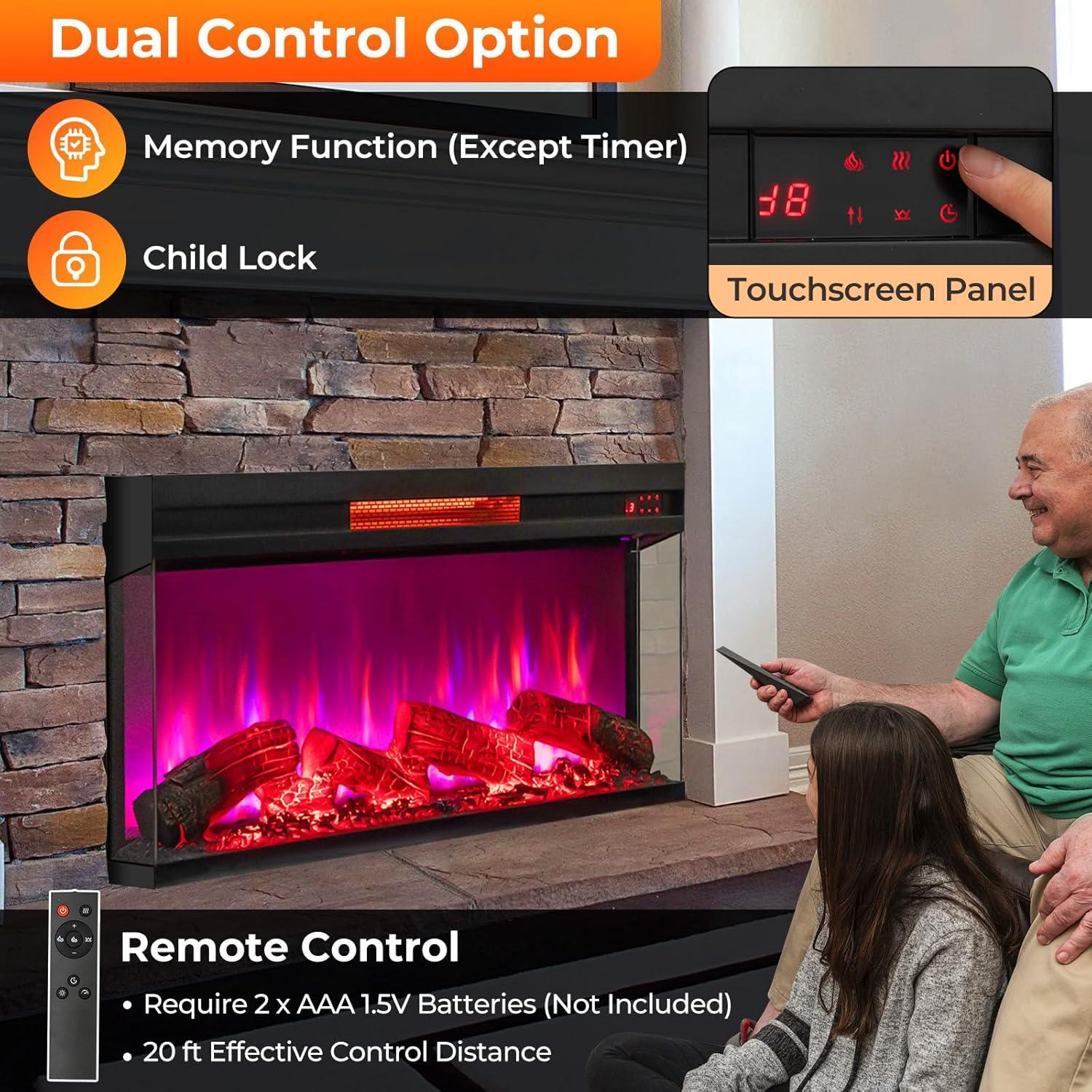 Chimenea Eléctrica SIMOE 91.4 cm 3 Lados Control Remoto