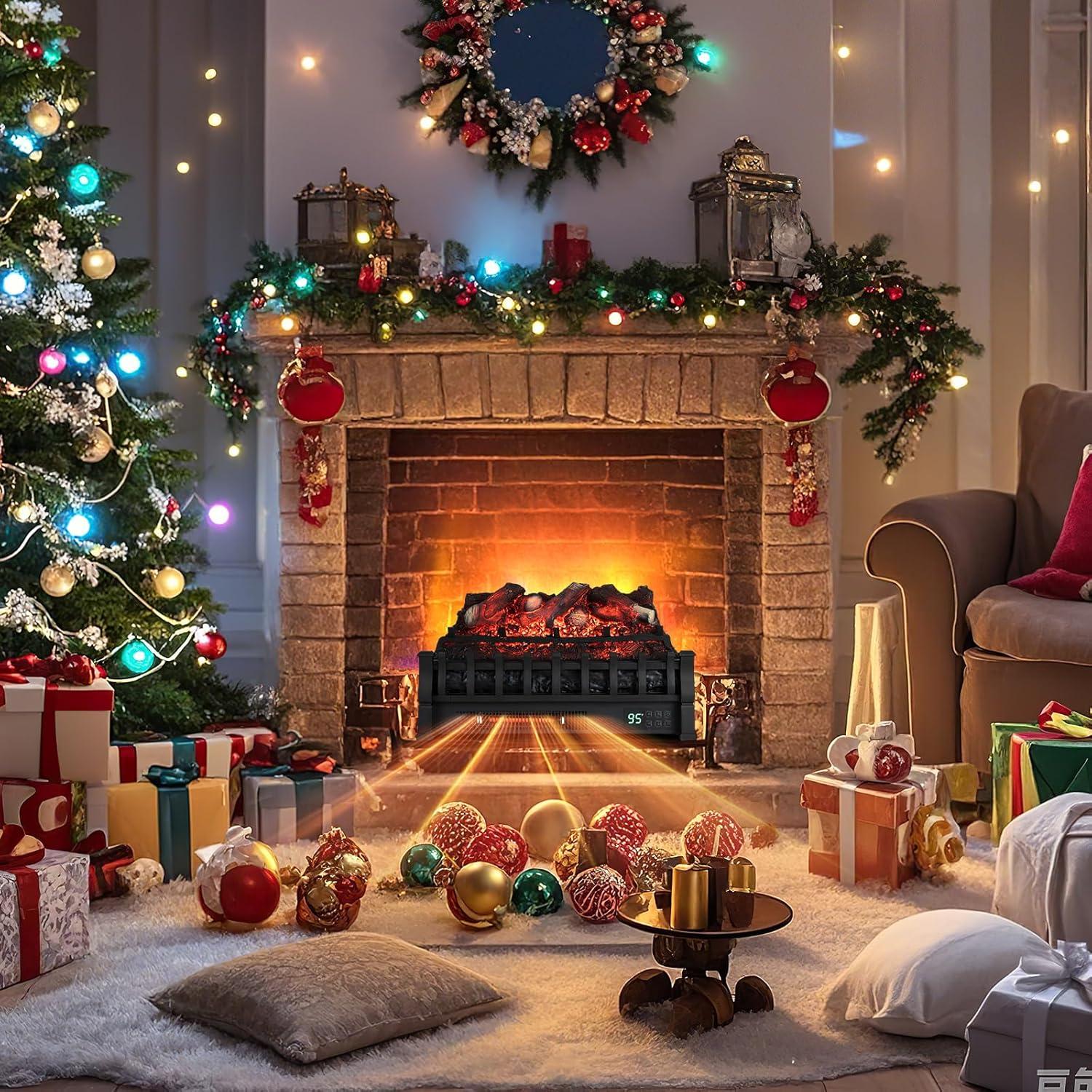 Calefactor Eléctrico Tangkula 1500W con Llama 3D Ajustable