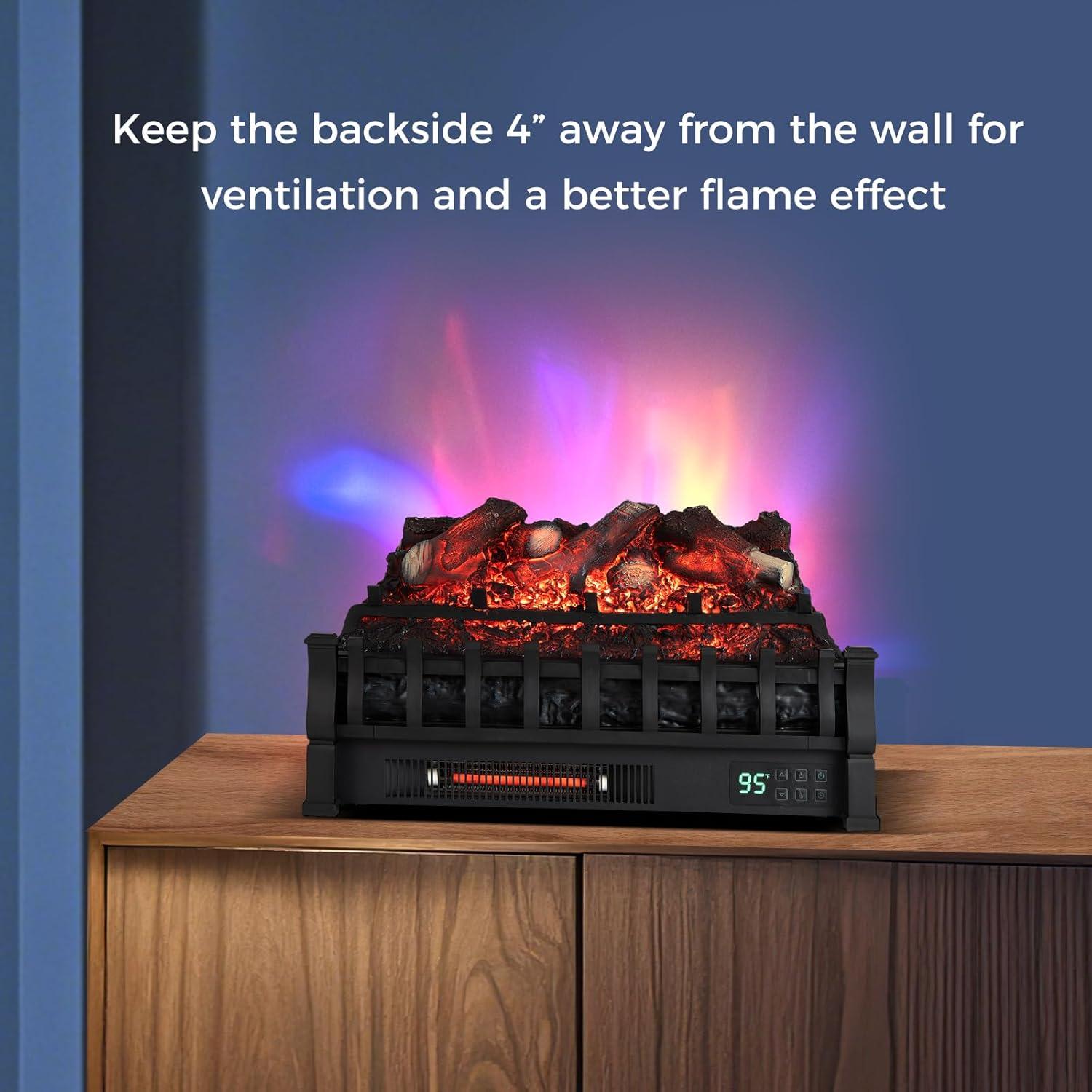 Calefactor Eléctrico Tangkula 1500W con Llama 3D Ajustable