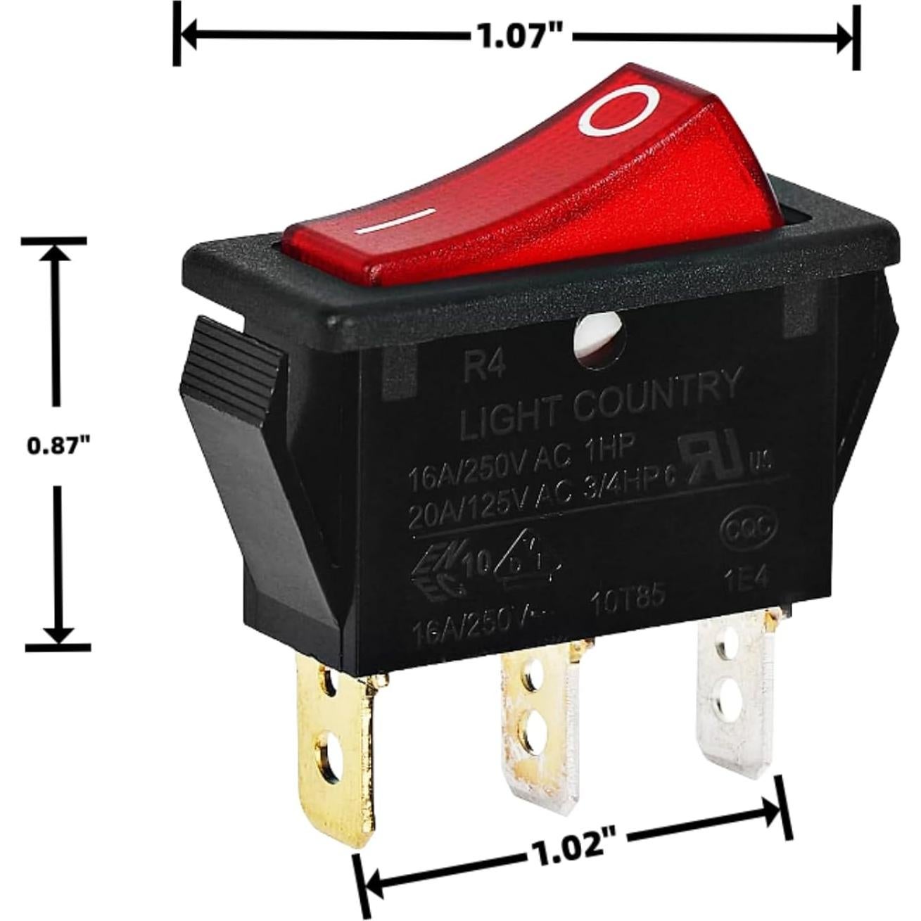Interruptor de Palanca Iluminado TALSWIF 120927-24 3 Piezas