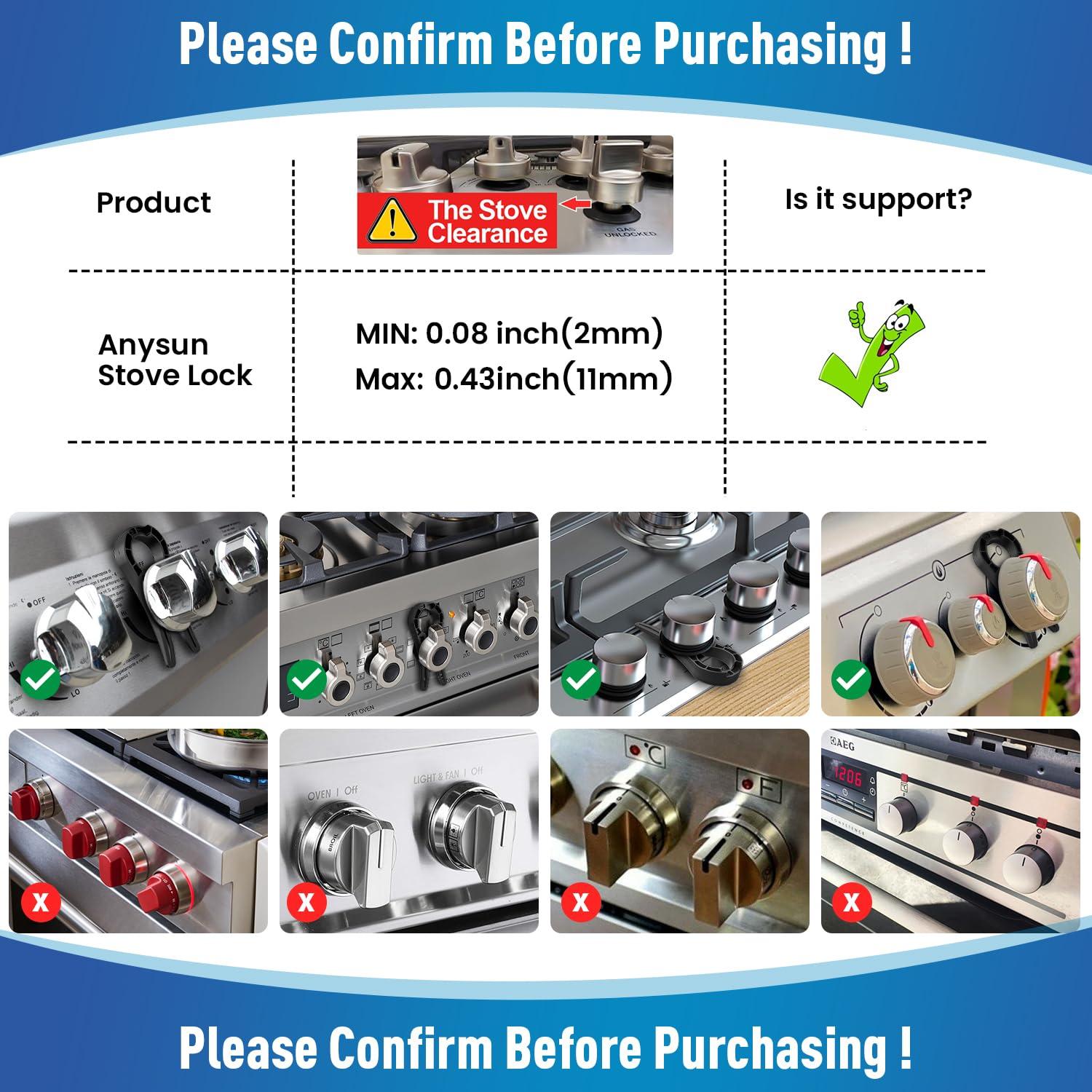 Bloqueo de Perilla de Estufa Anysun Negro - Seguridad Infantil