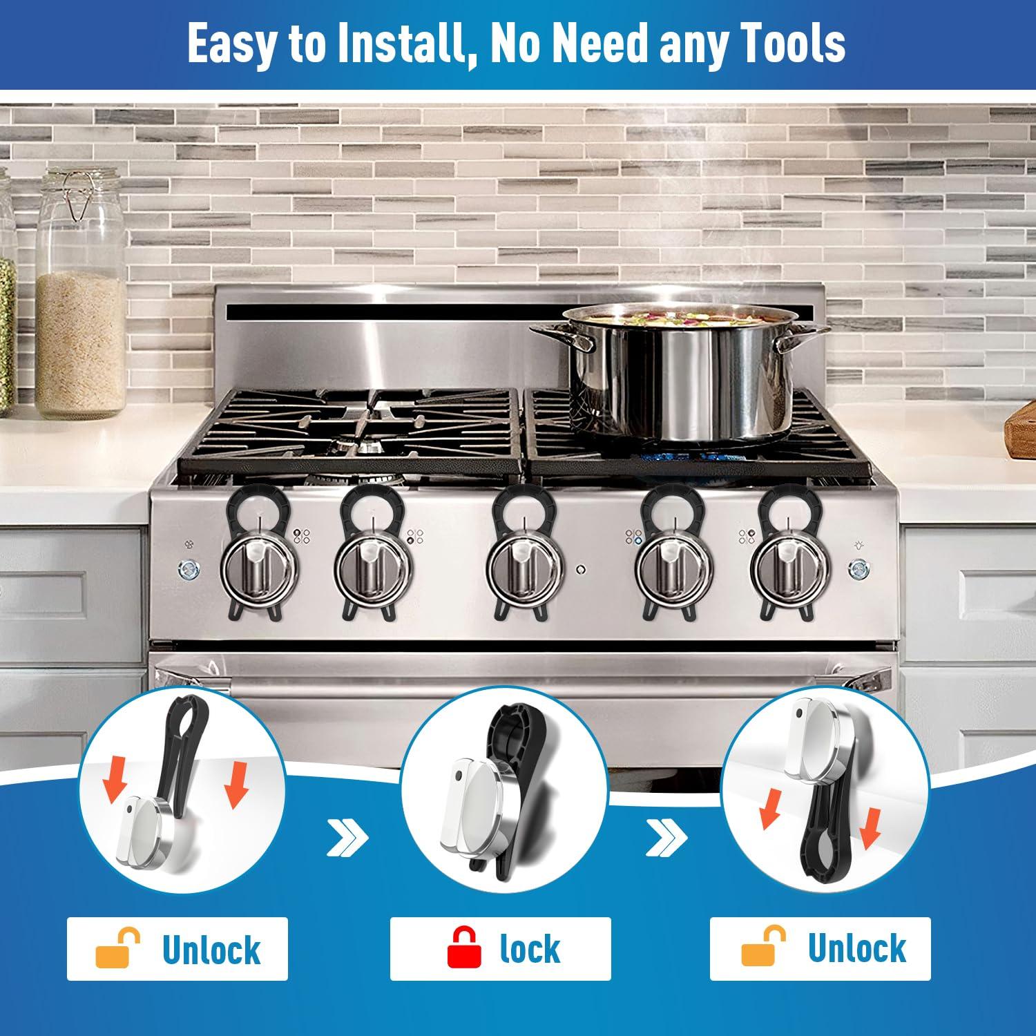 Bloqueo de Perilla de Estufa Anysun Negro - Seguridad Infantil