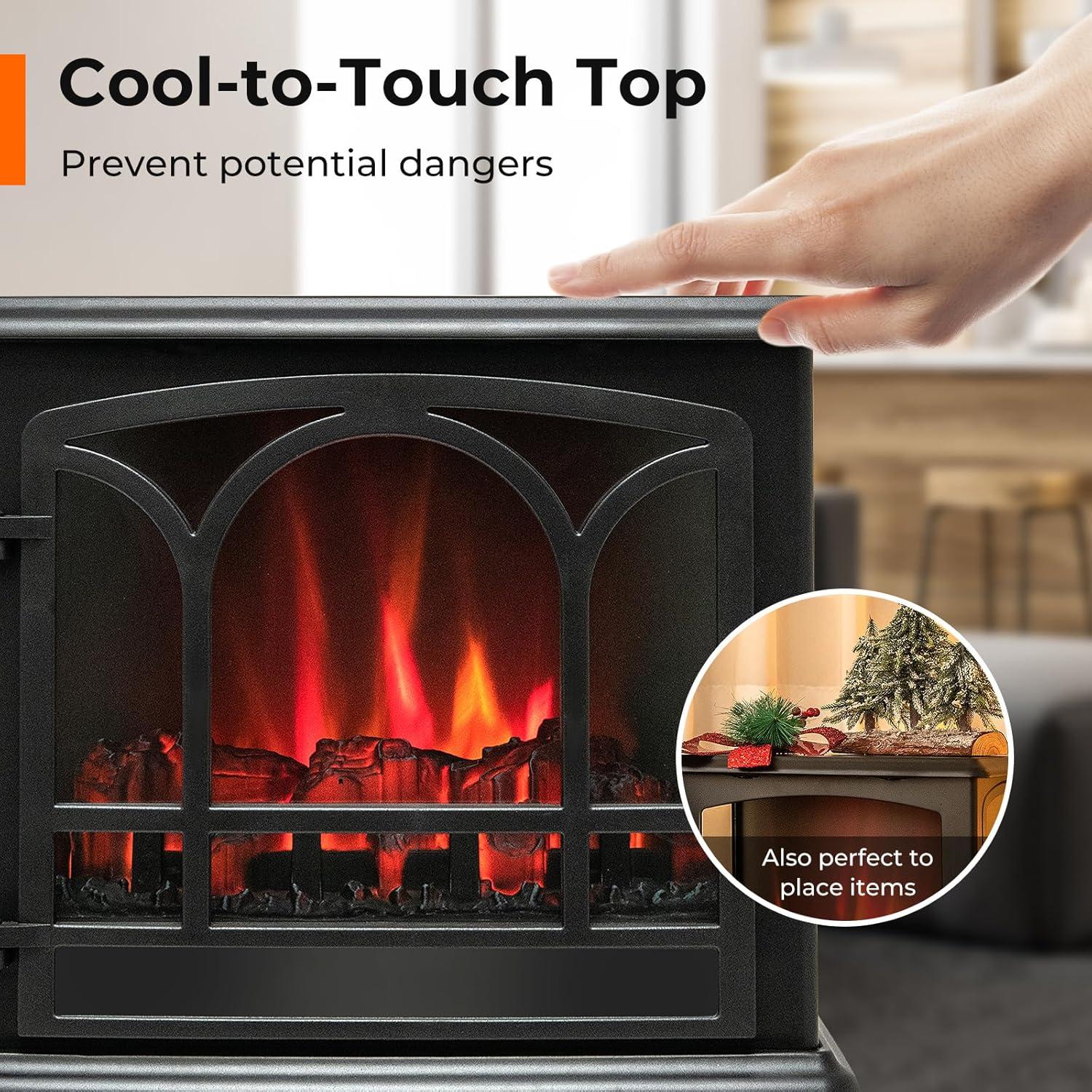 Estufa de Chimenea Eléctrica GOFLAME 23" 1400W con Control Remoto