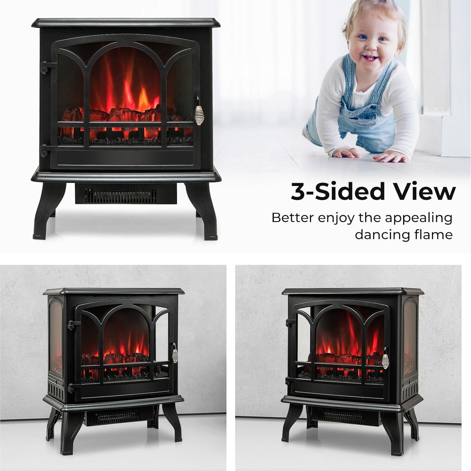 Estufa de Chimenea Eléctrica GOFLAME 23" 1400W con Control Remoto