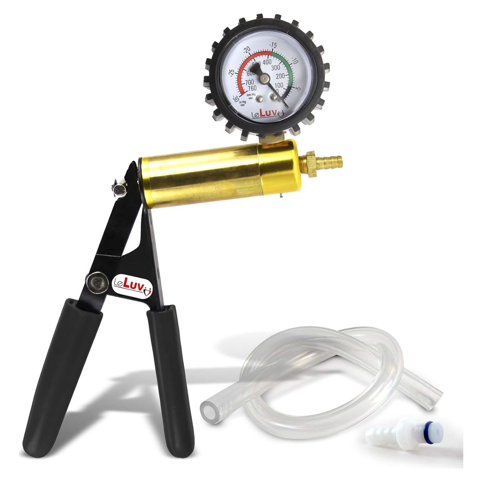 Bomba de Vacío LeLuv de Latón con Manómetro y Manguera 45,72 cm