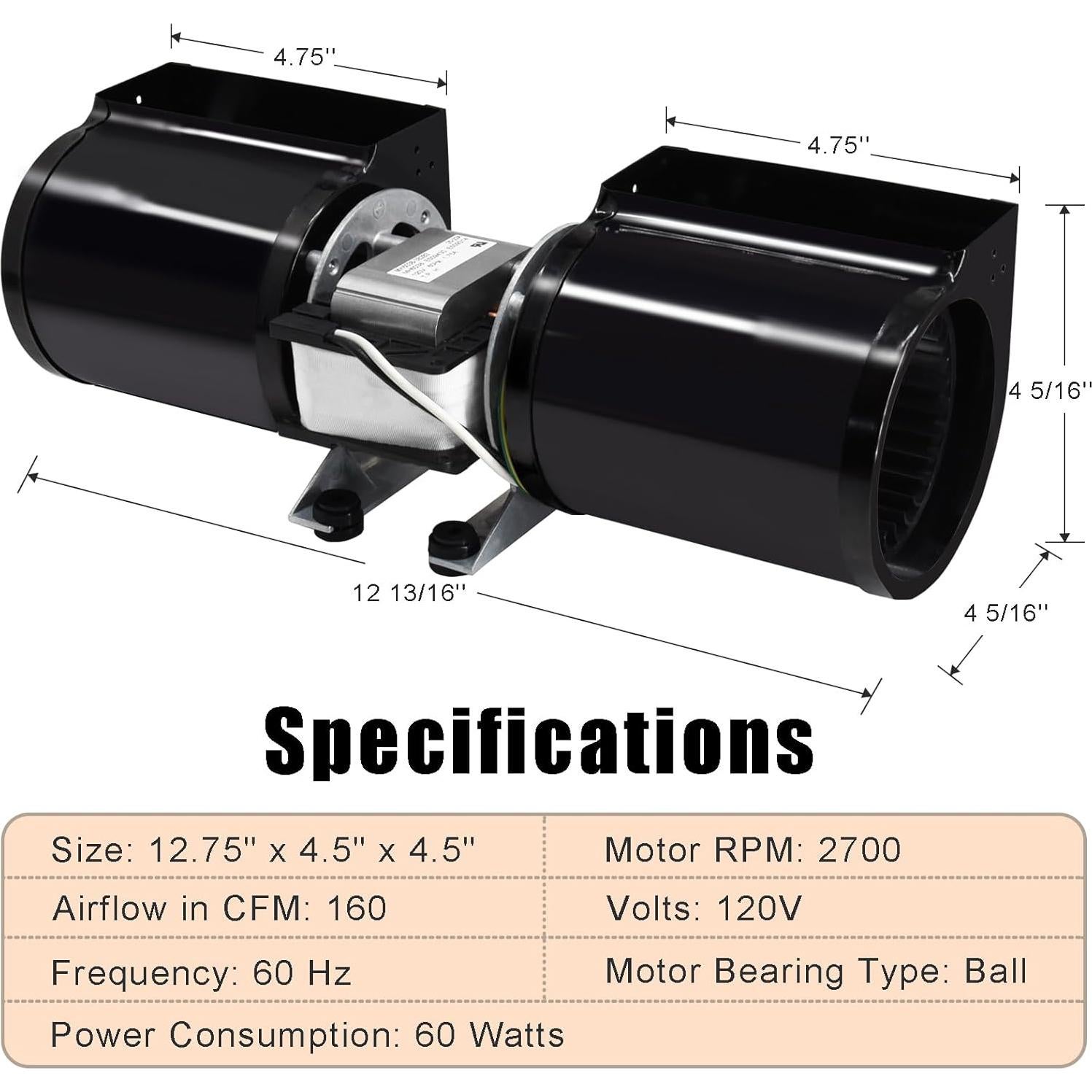 Kit Ventilador Chimenea Criditpid GFK-160A 160 CFM