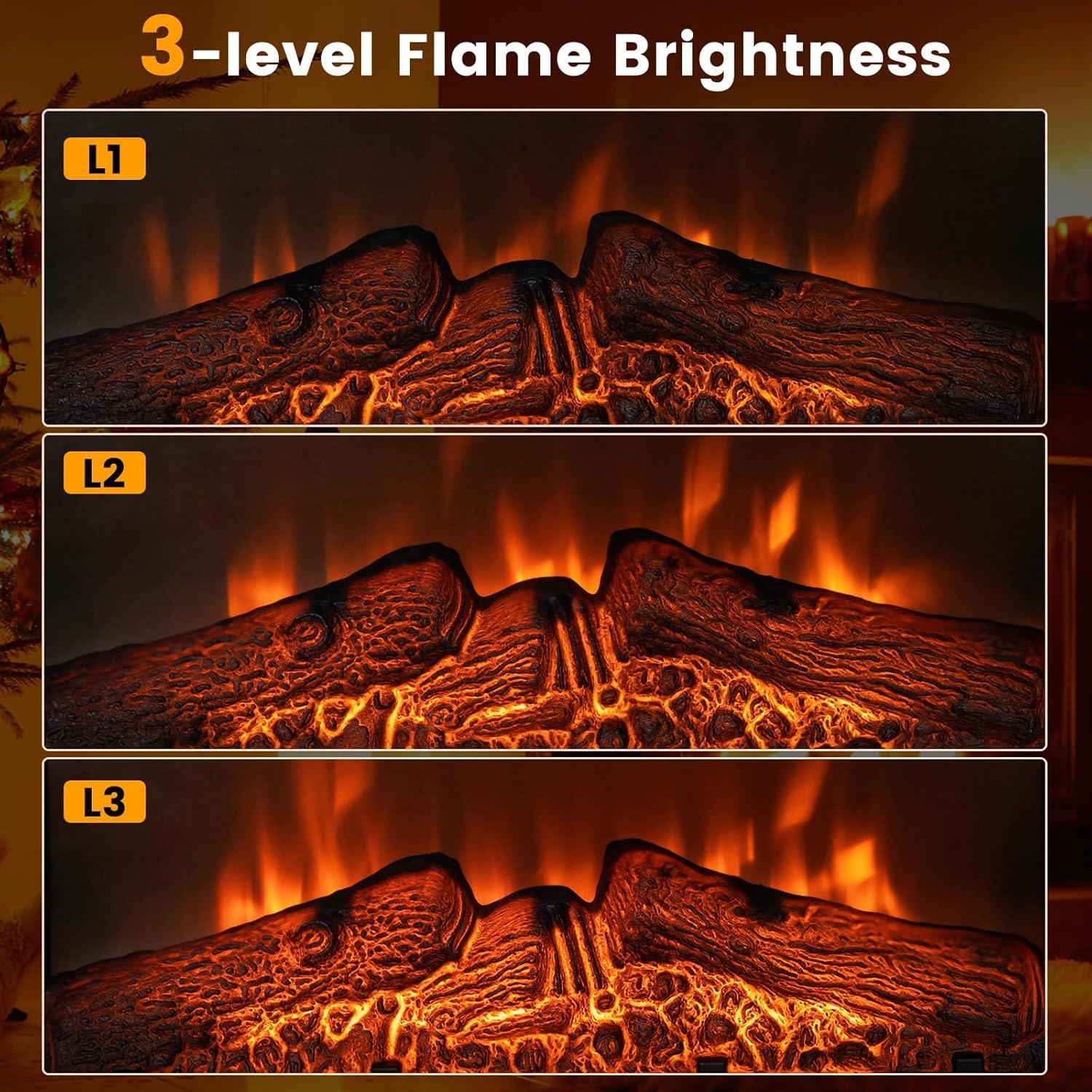 Calefactor Eléctrico de Chimenea RELAX4LIFE 61.4cm 1400W