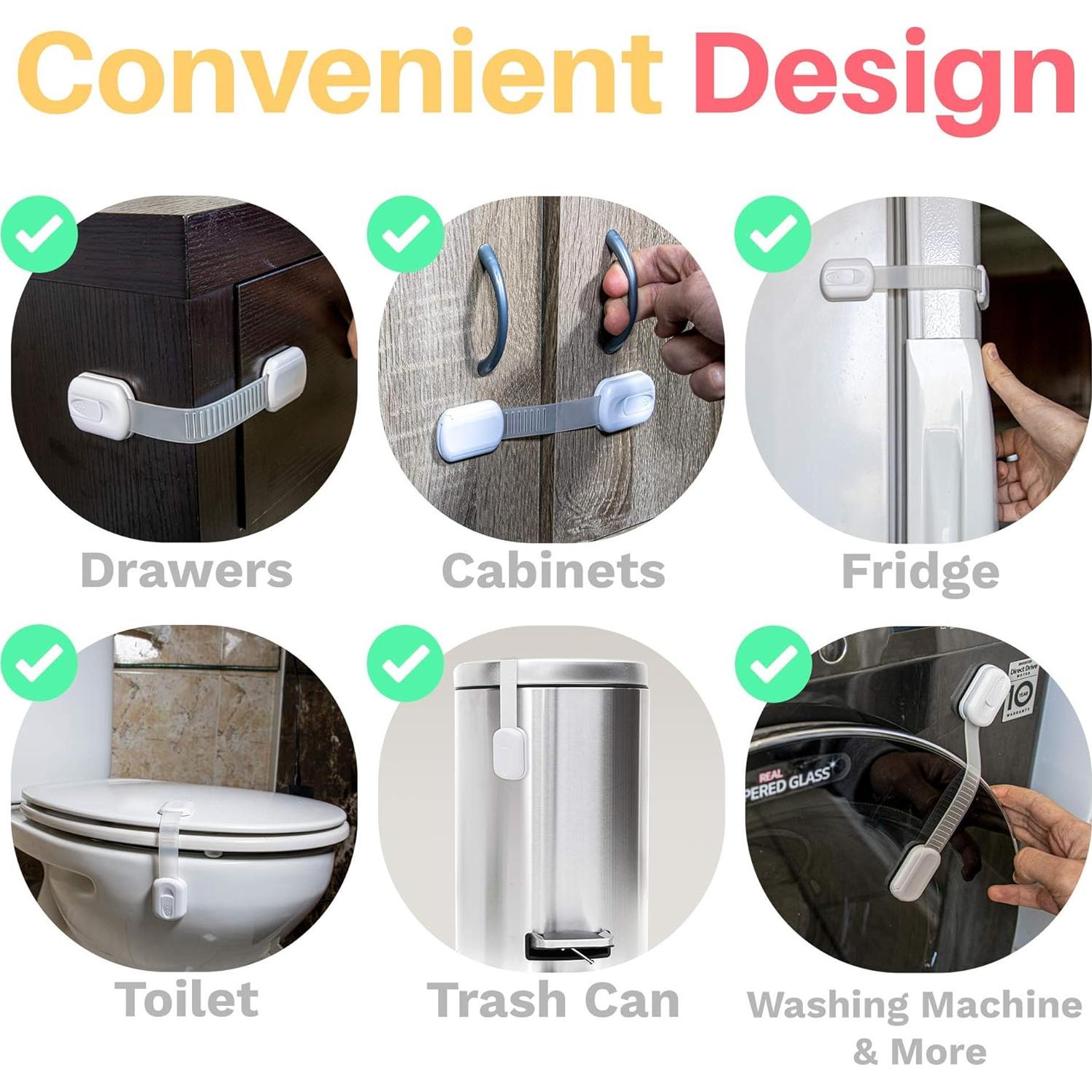 Paquete de 6 cerraduras a prueba de niños Inaya - Seguridad para armarios