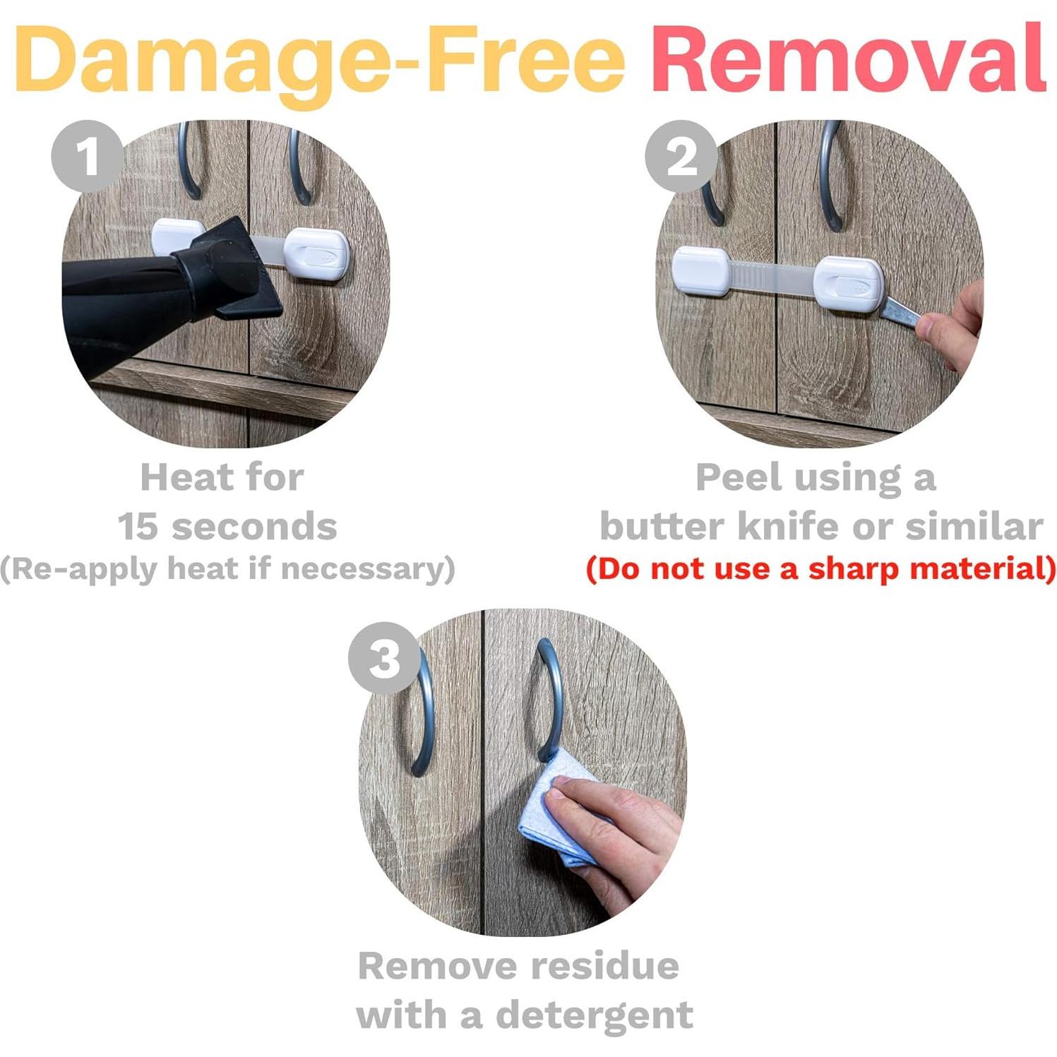 Paquete de 6 cerraduras a prueba de niños Inaya - Seguridad para armarios