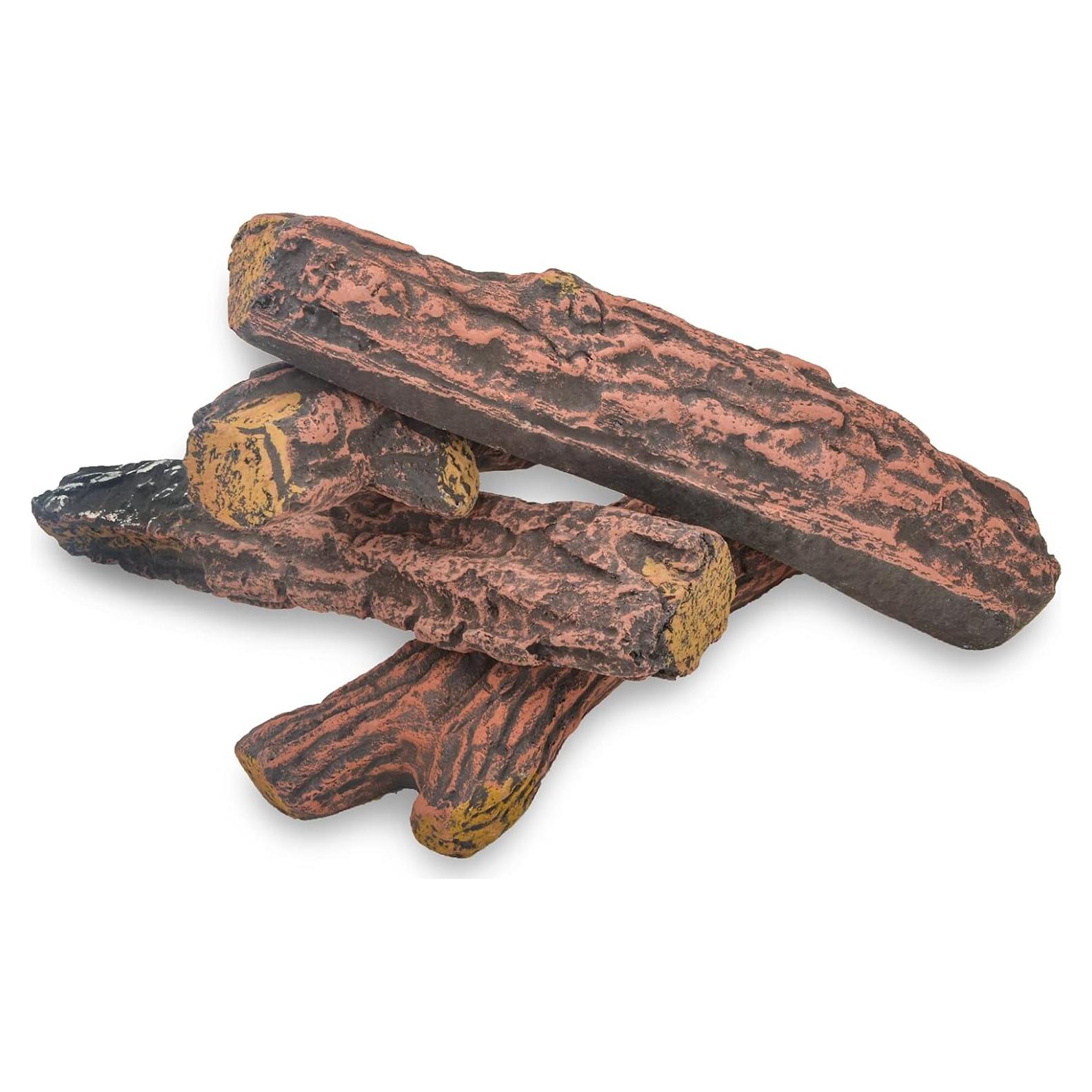 Conjunto de 4 troncos de cerámica Stanbroil para chimenea