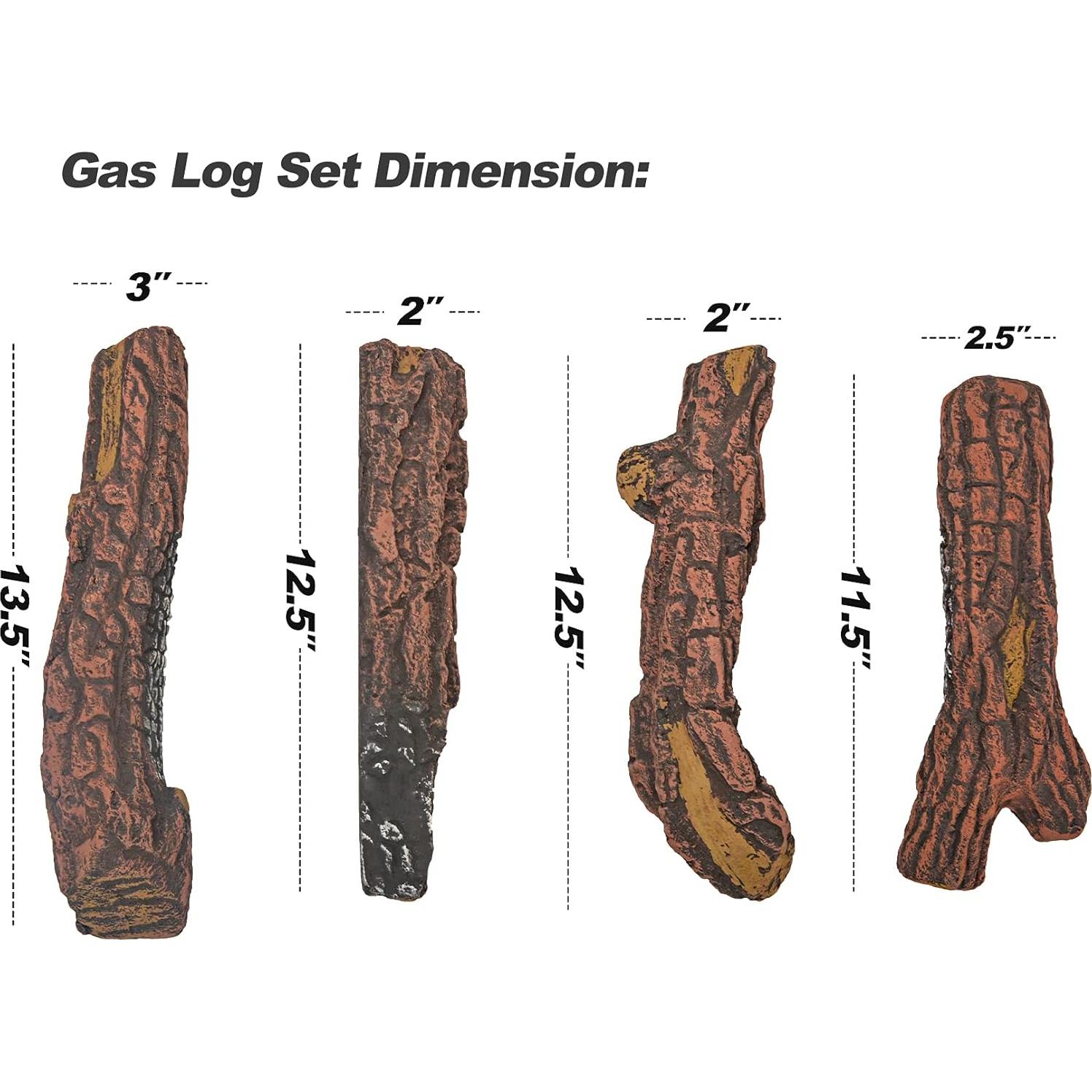 Conjunto de 4 troncos de cerámica Stanbroil para chimenea