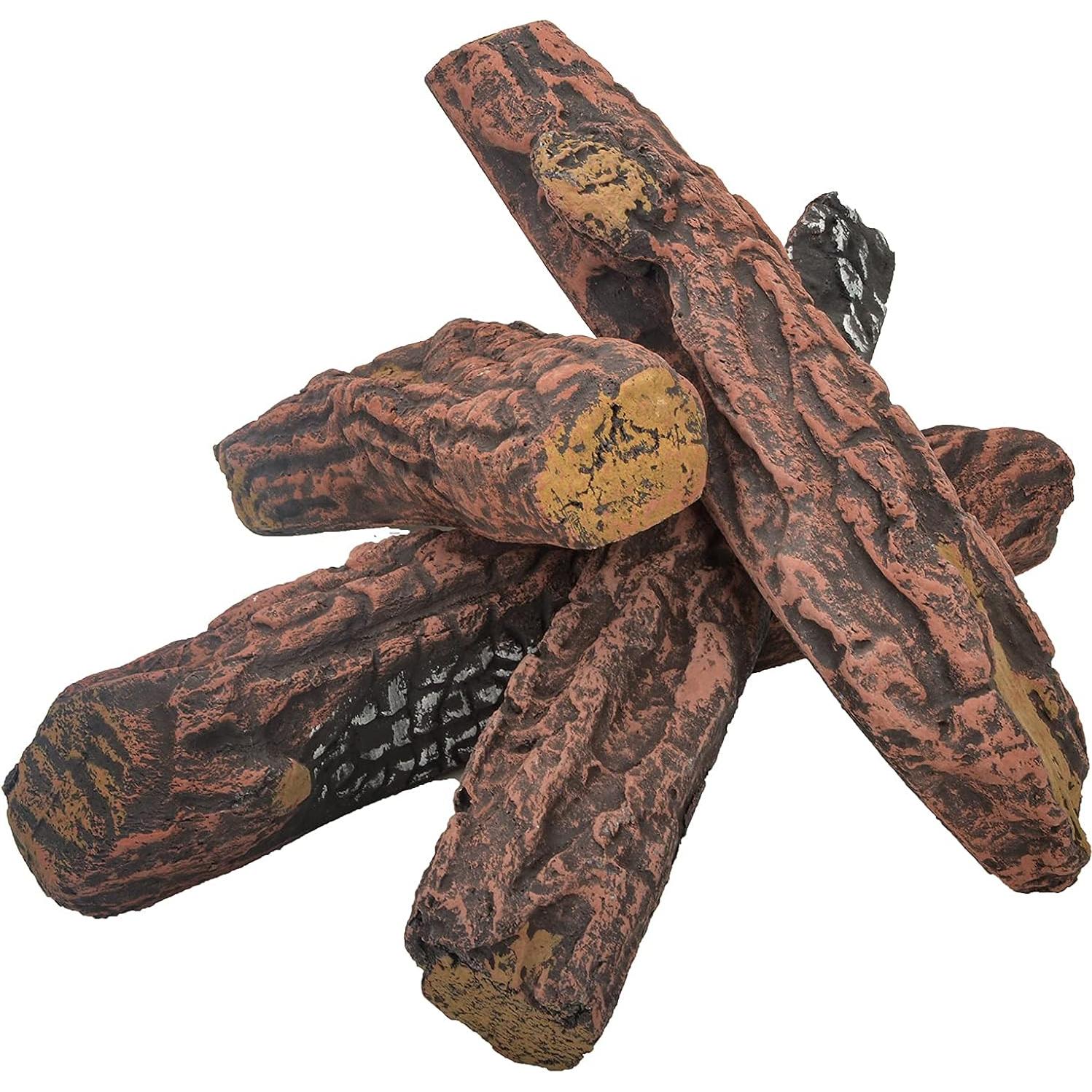 Conjunto de 4 troncos de cerámica Stanbroil para chimenea