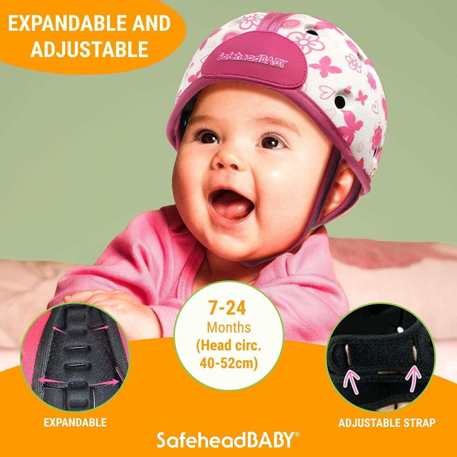 Casco Protector SafeheadBABY Dálmata Rosa para Bebés
