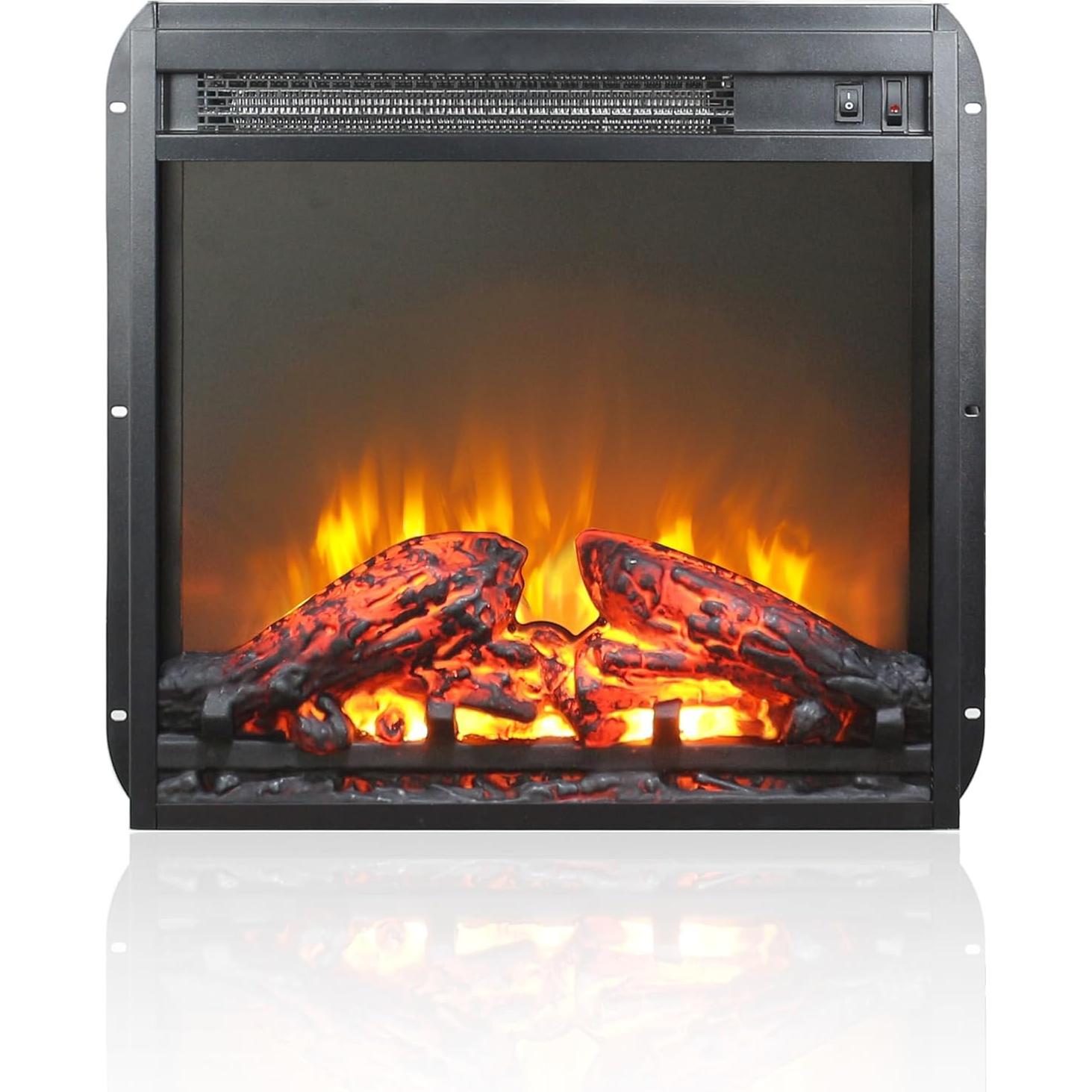 Chimenea Eléctrica YIMUSTUK 18'' Negra Calentador 1400W