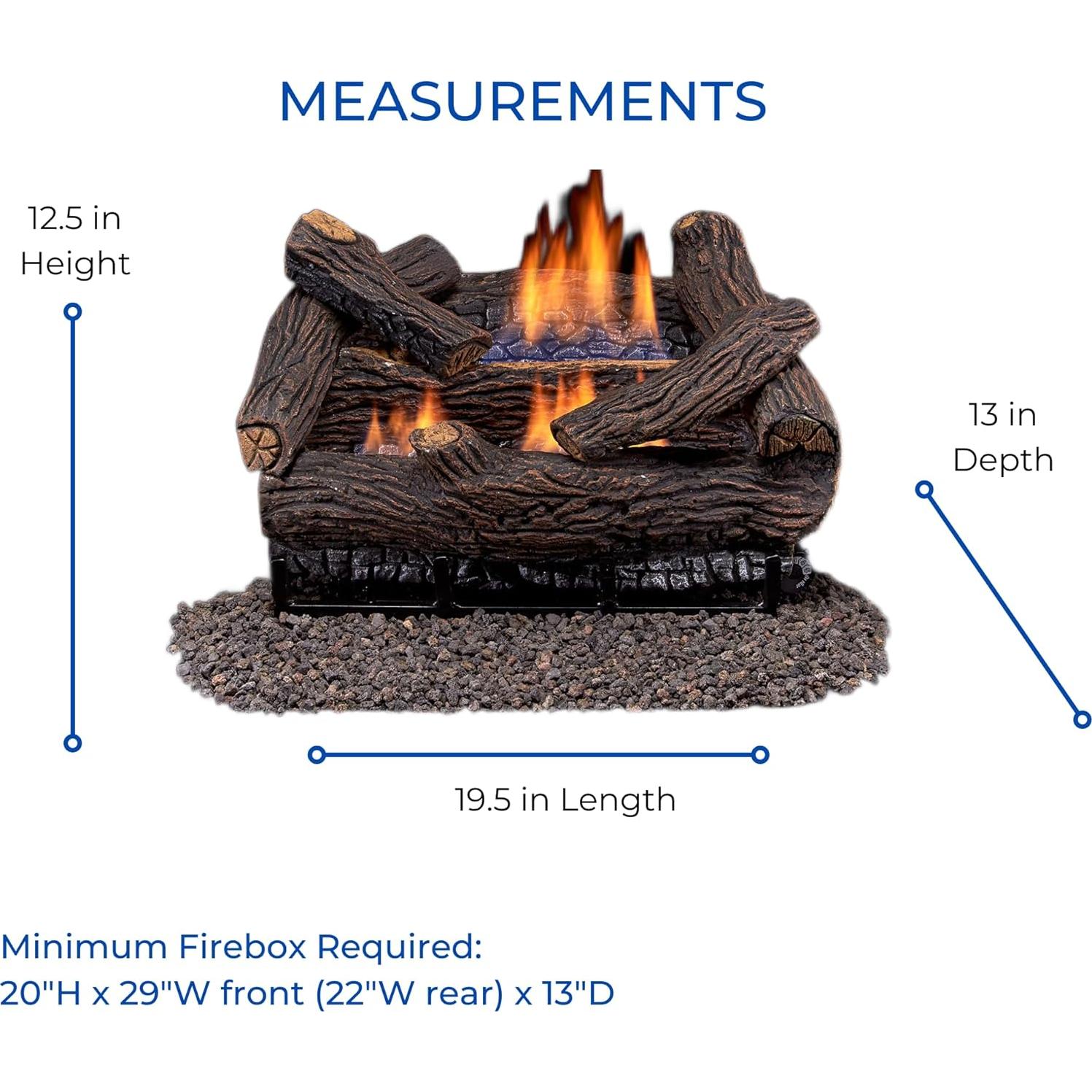 Conjunto de troncos Duluth Forge 18" gas sin ventilación 30000 BTU