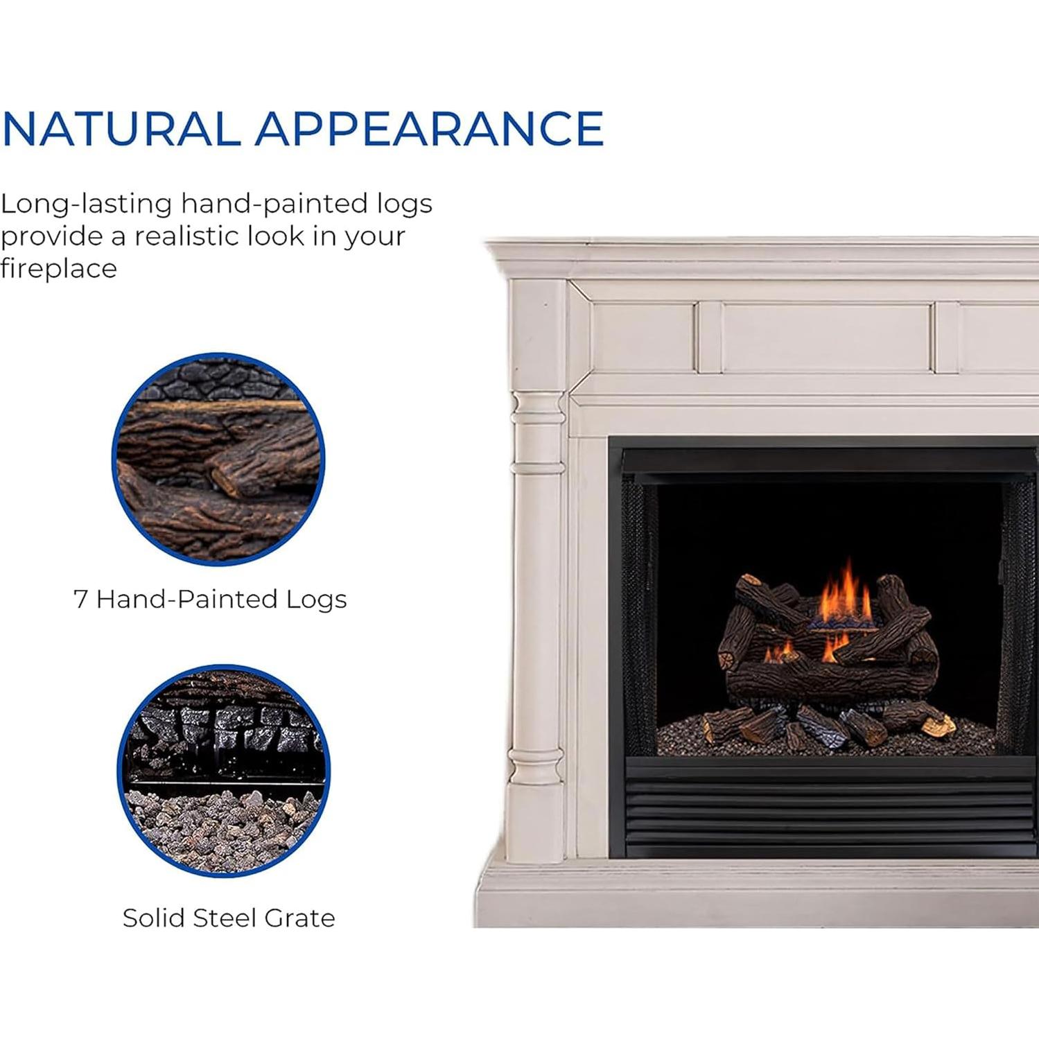 Conjunto de troncos Duluth Forge 18" gas sin ventilación 30000 BTU