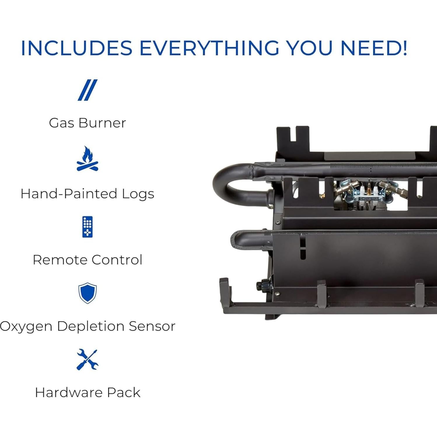 Conjunto de troncos Duluth Forge 18" gas sin ventilación 30000 BTU