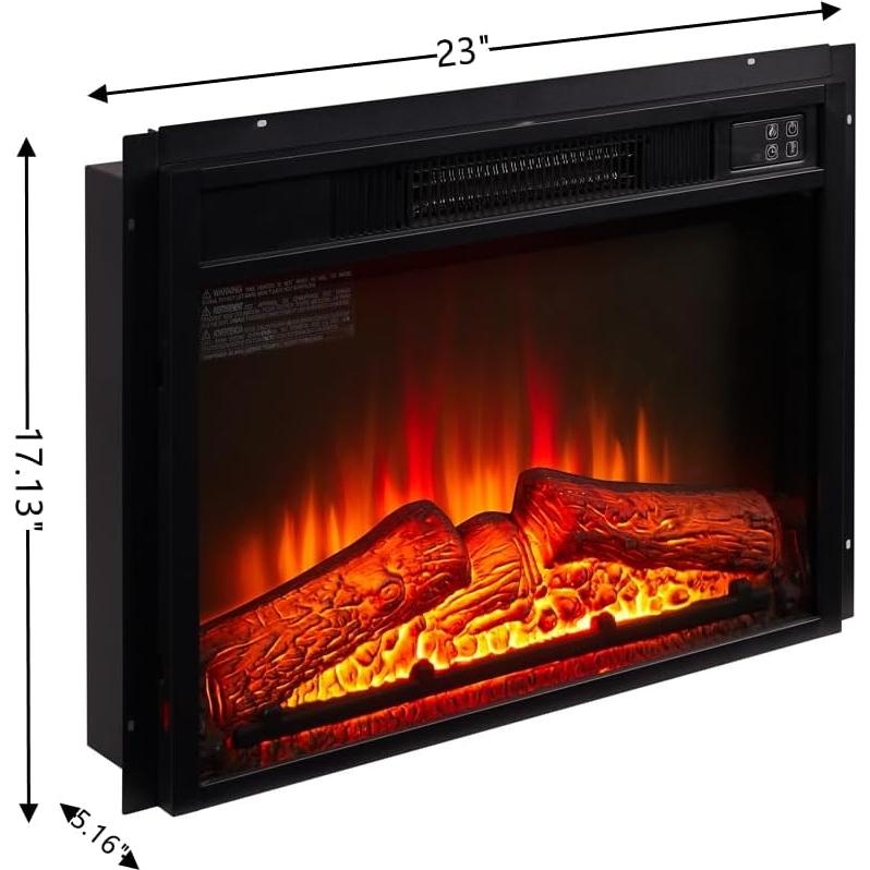 Chimenea Eléctrica Insertar Genérico 1400W 58.42 cm Negra