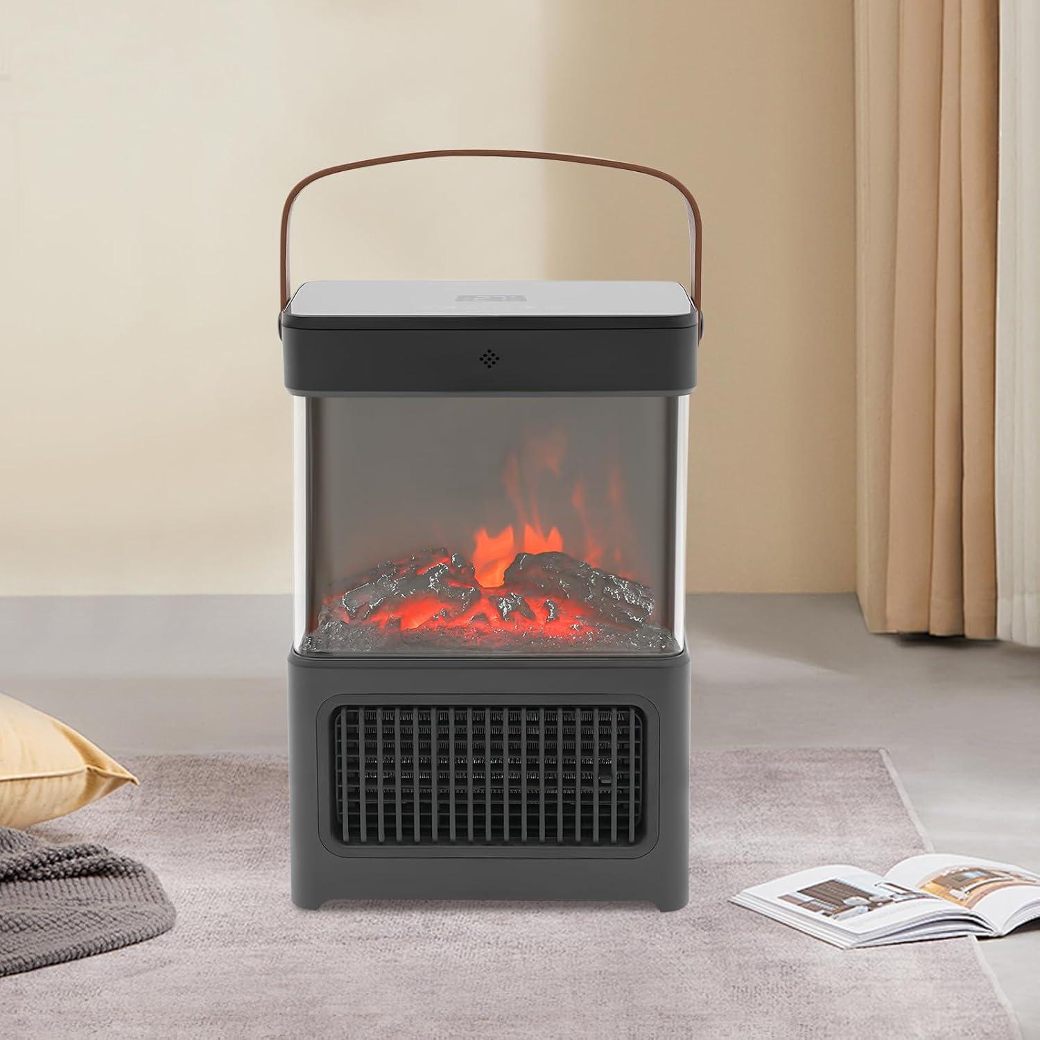 Calentador de Chimenea Eléctrica WANLECY 1500W con Control Remoto