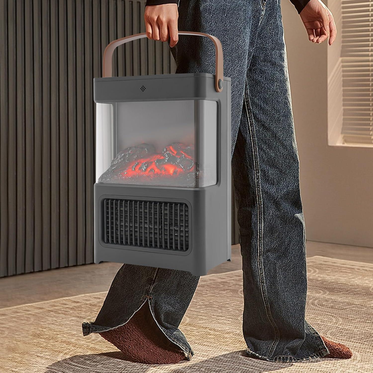 Calentador de Chimenea Eléctrica WANLECY 1500W con Control Remoto