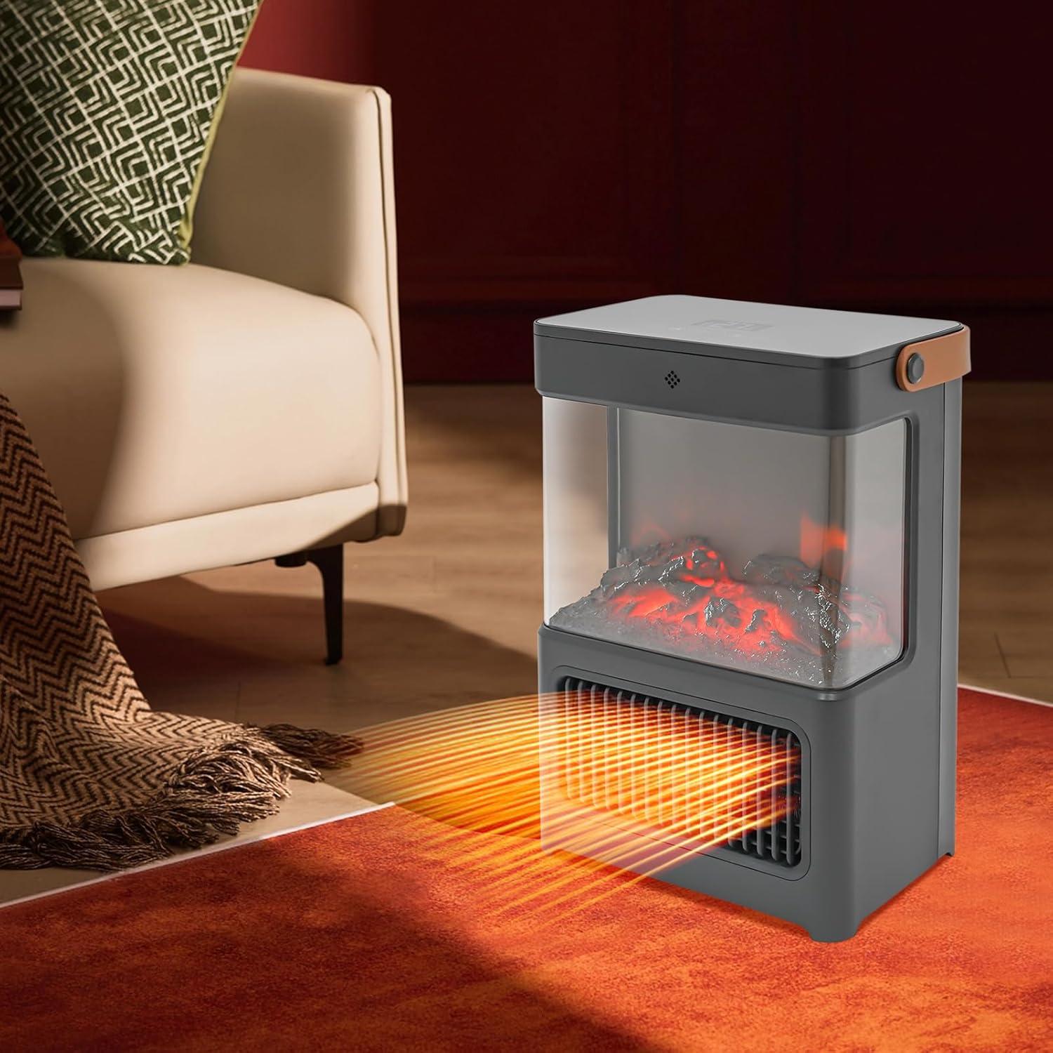 Calentador de Chimenea Eléctrica WANLECY 1500W con Control Remoto