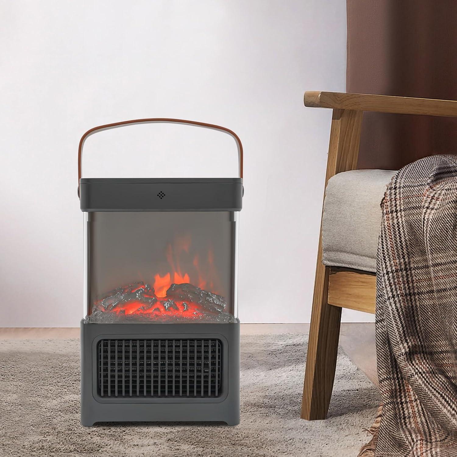 Calentador de Chimenea Eléctrica WANLECY 1500W con Control Remoto