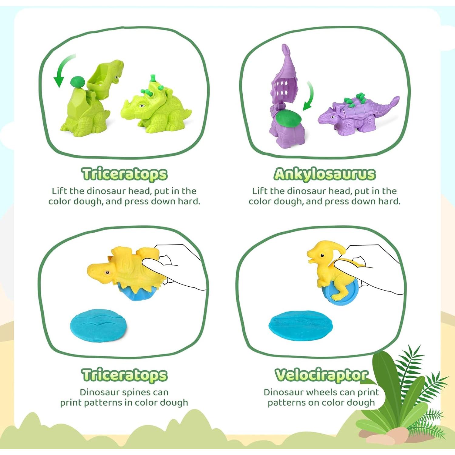 Conjunto de Masa de Color Dinosaurio Cinne 20 Piezas 3-8 Años