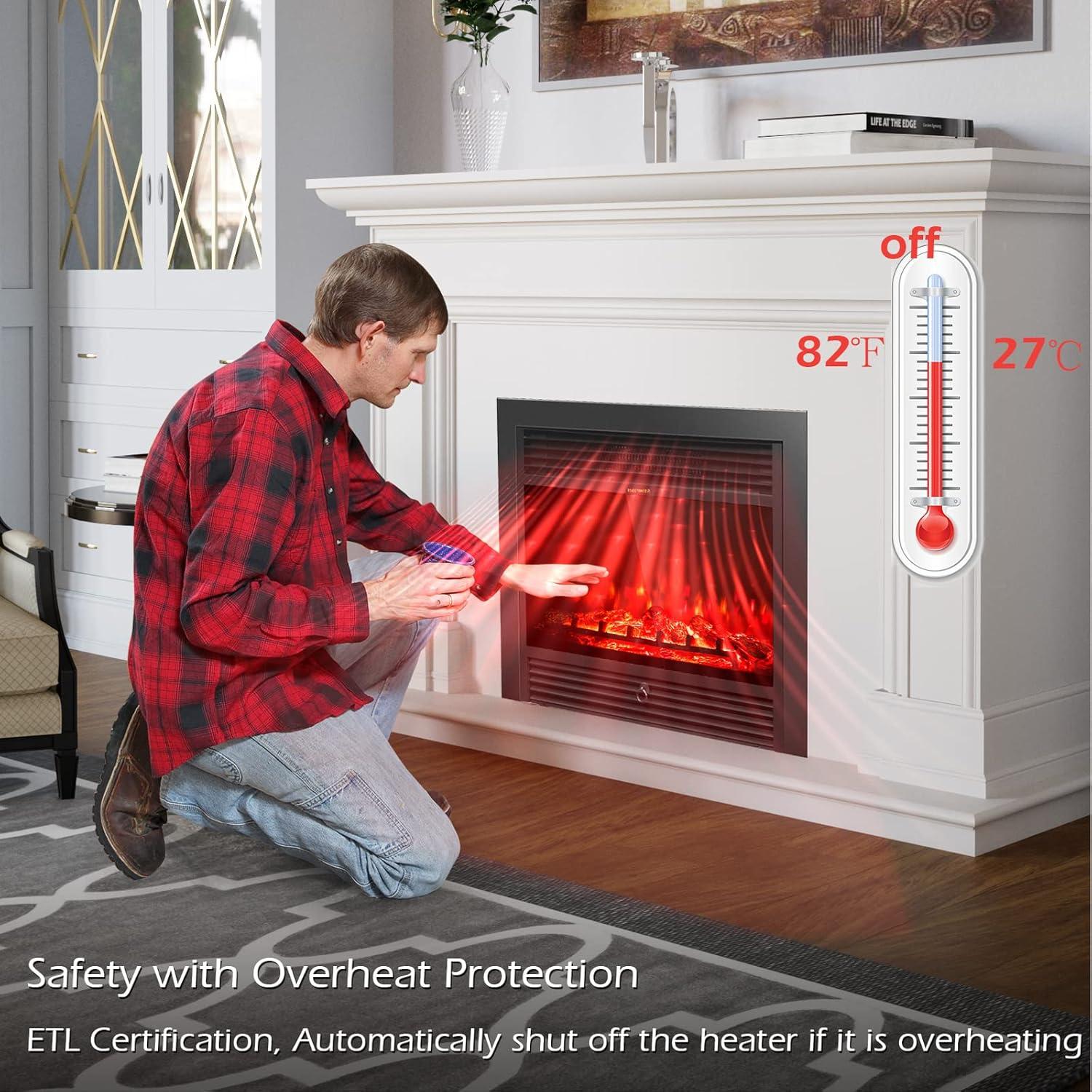 Chimenea Eléctrica GLACER EP100 750W/1500W Montada en Pared