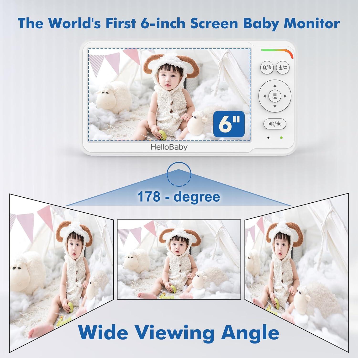 Monitor para Bebés HelloBaby HB6560 Pantalla 6" Infrarrojo