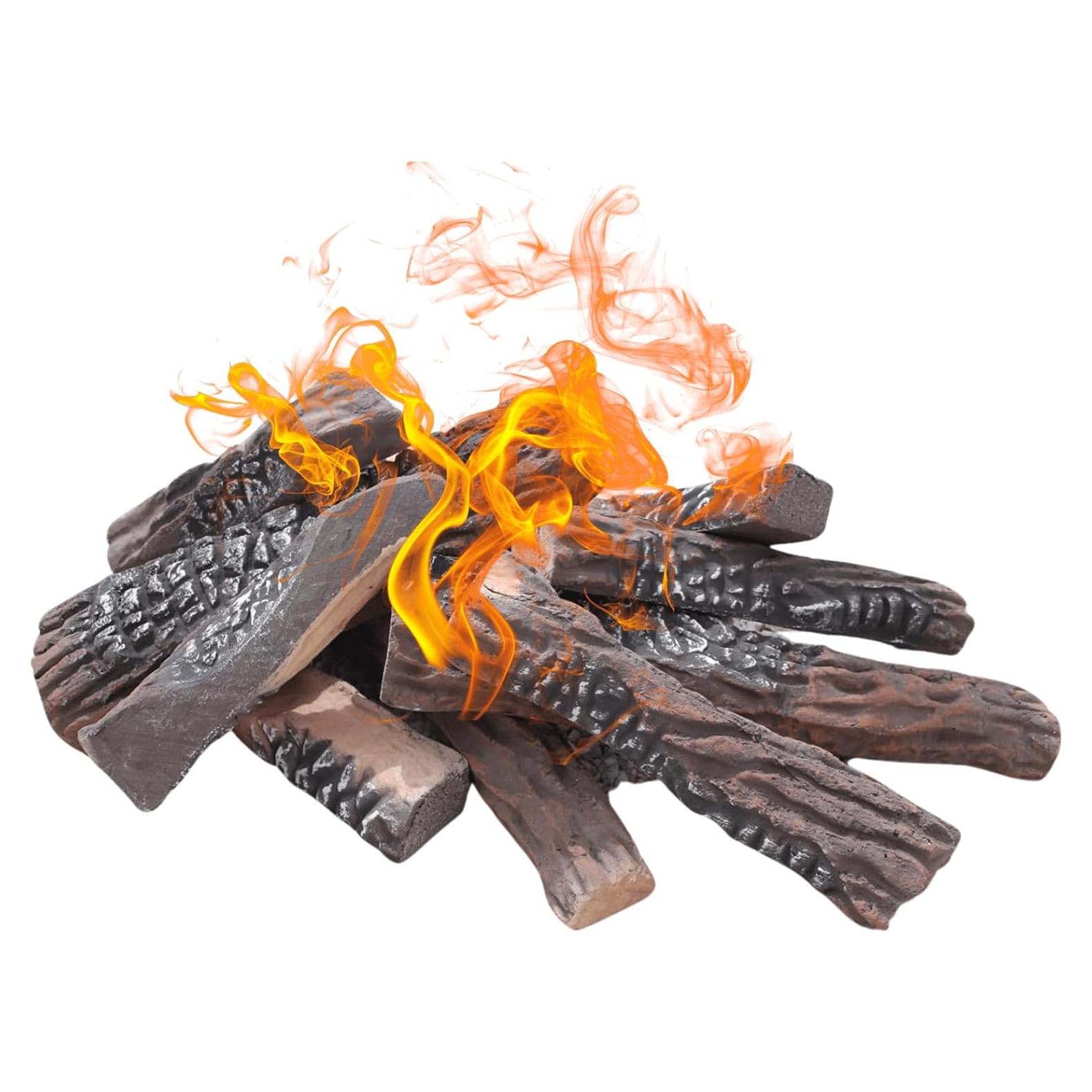 Set de 10 Troncos de Chimenea a Gas Grandhom 38 cm