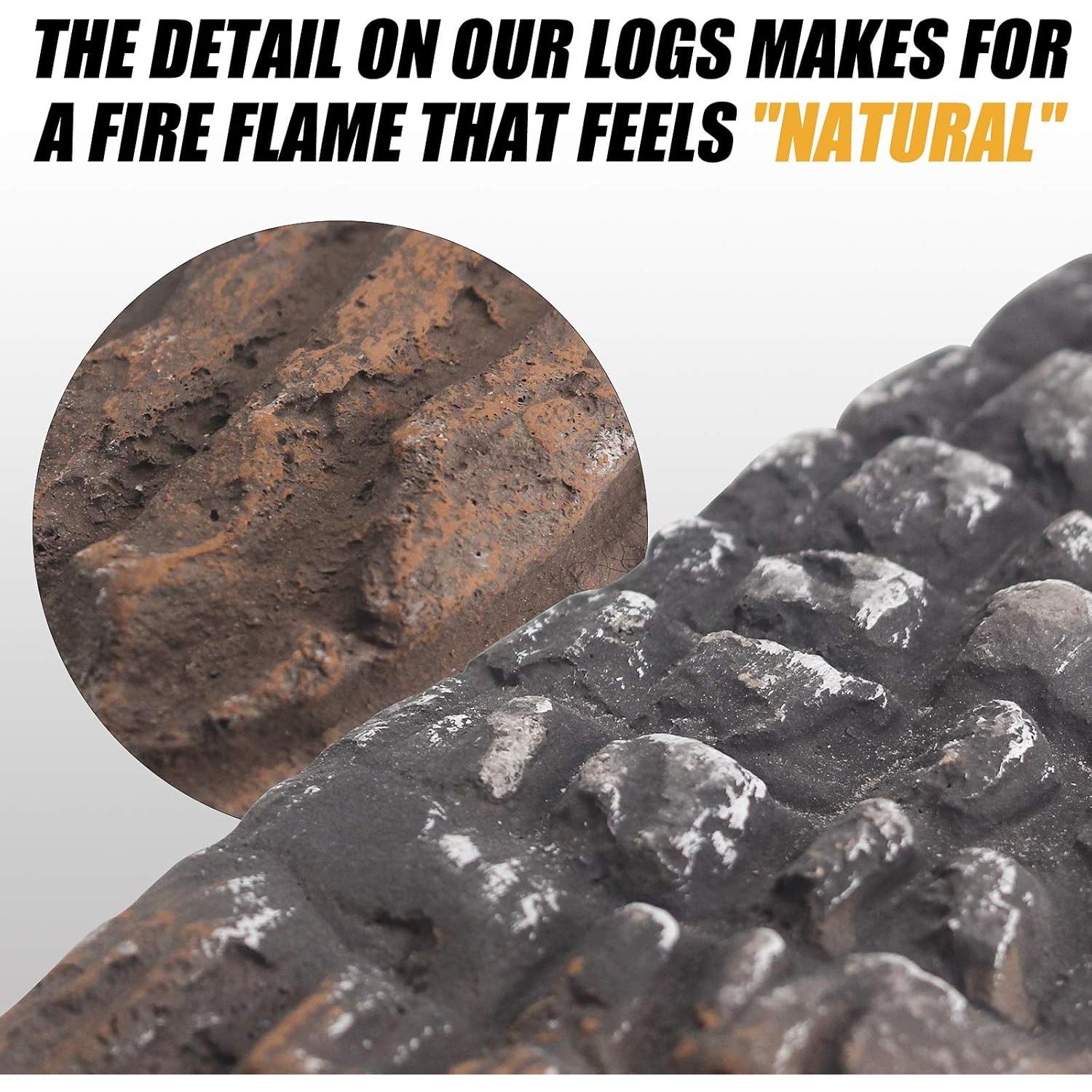 Set de 10 Troncos de Chimenea a Gas Grandhom 38 cm
