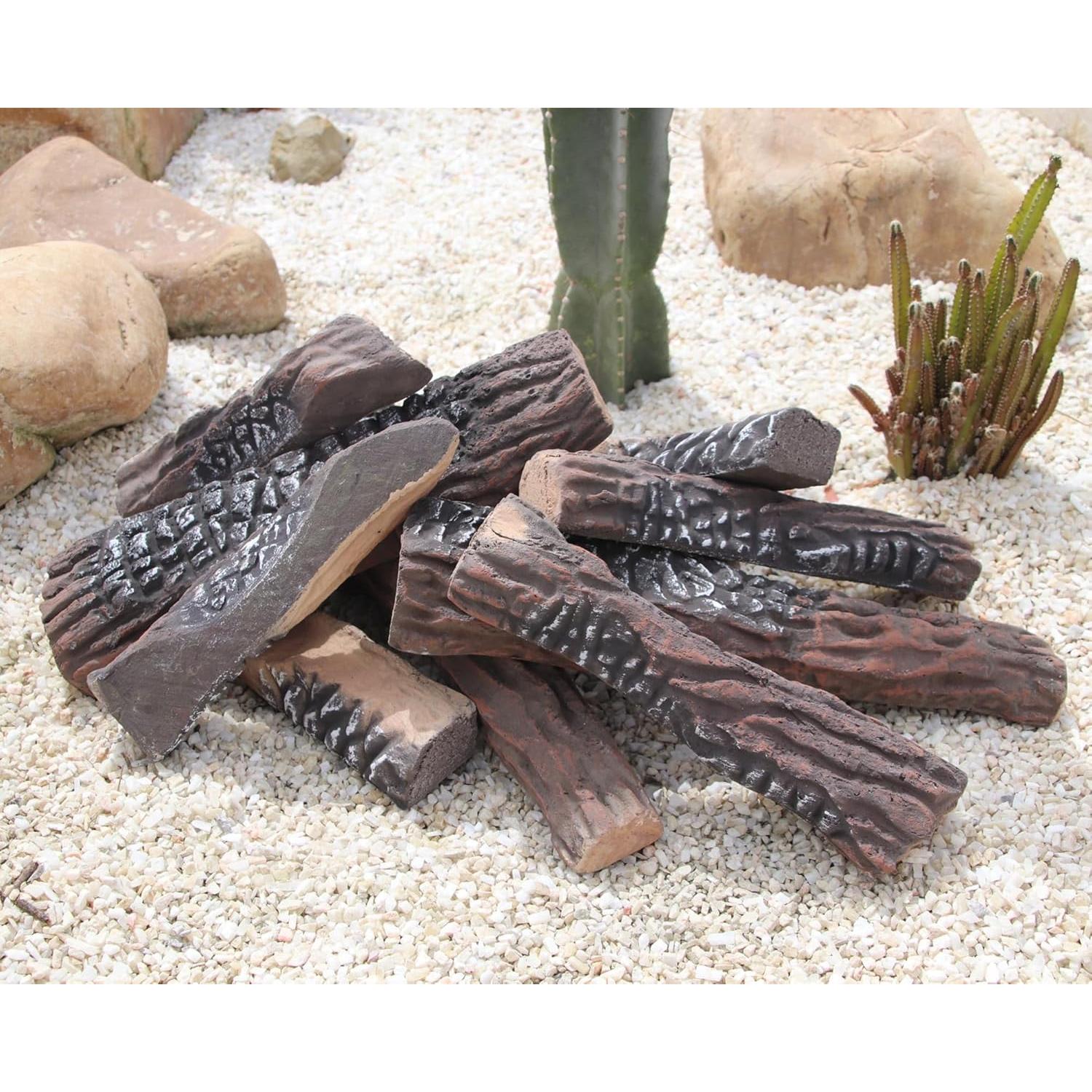 Set de 10 Troncos de Chimenea a Gas Grandhom 38 cm