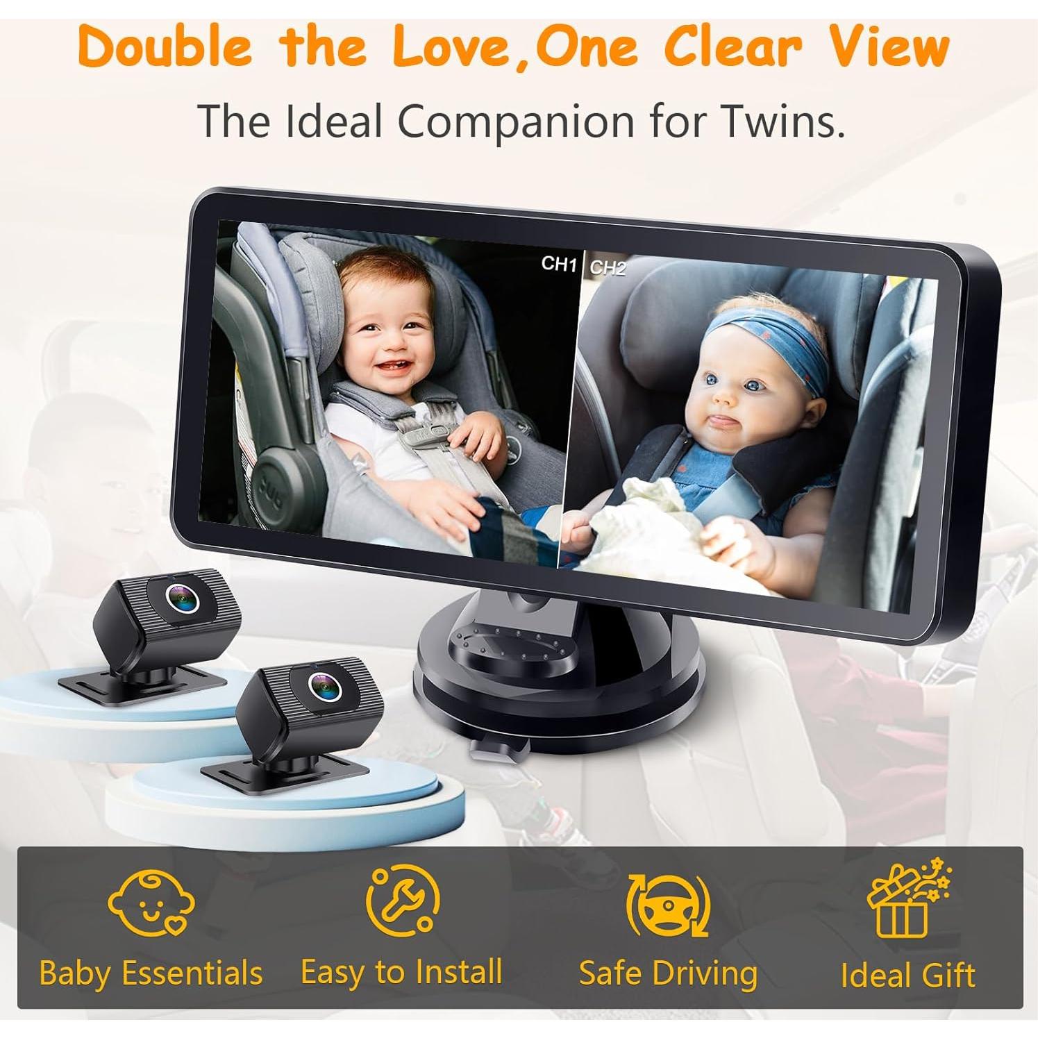 Cámara para Bebés en el Auto Yakry Y13 - Pantalla 6.9" HD 1080P