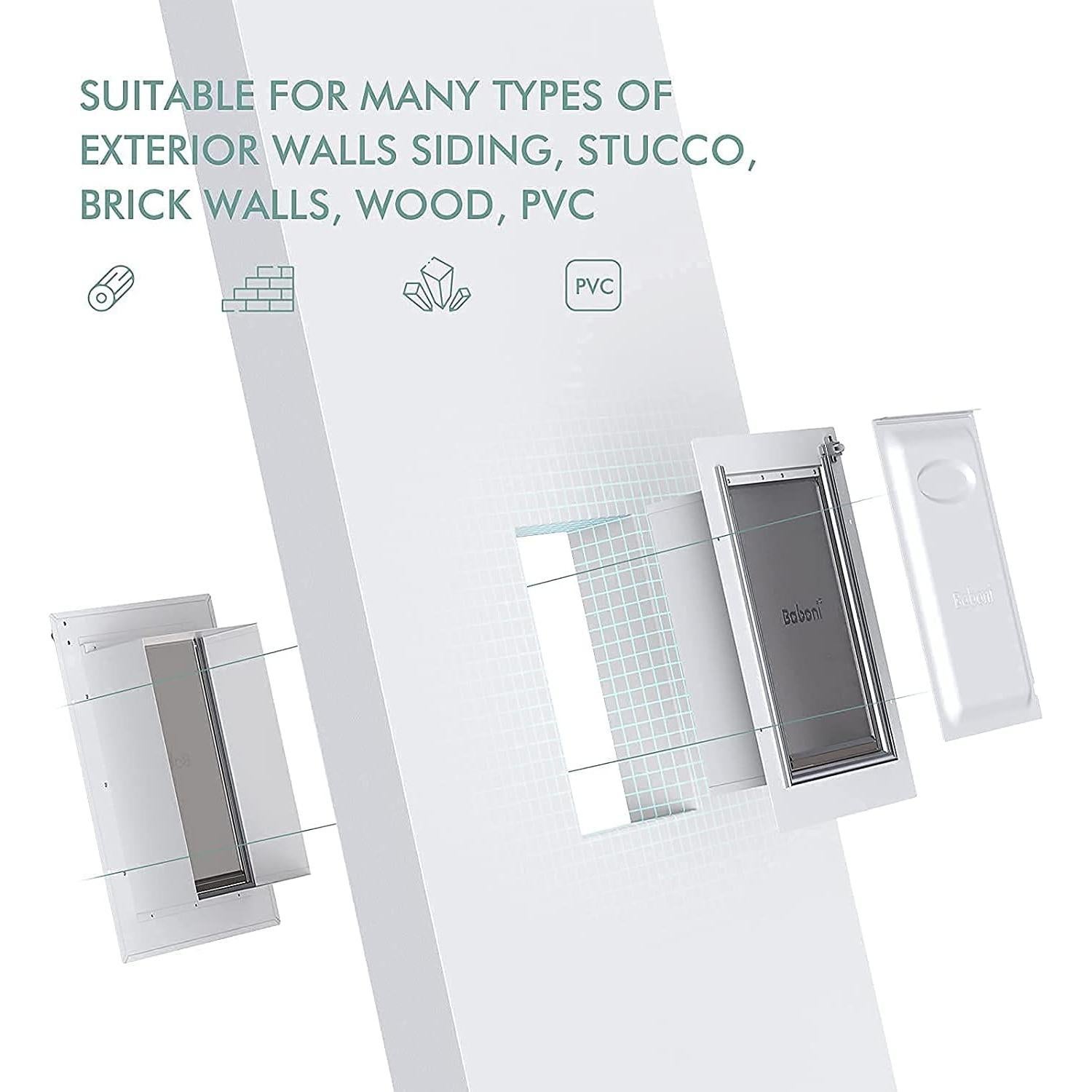 Puerta para Mascotas Baboni Grande 3 Aletas Metal Aluminio