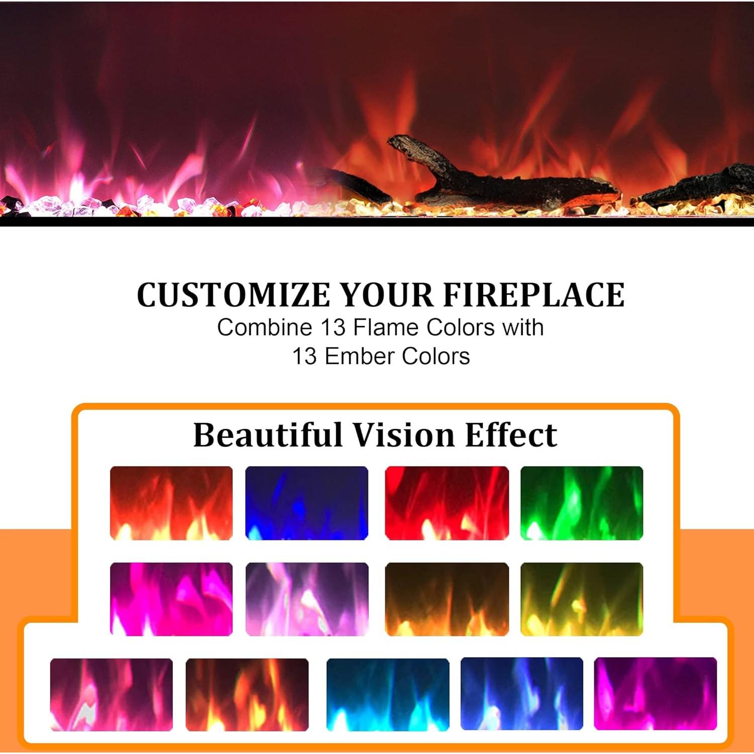 Chimenea eléctrica Oxhark Flame 152 cm con control remoto