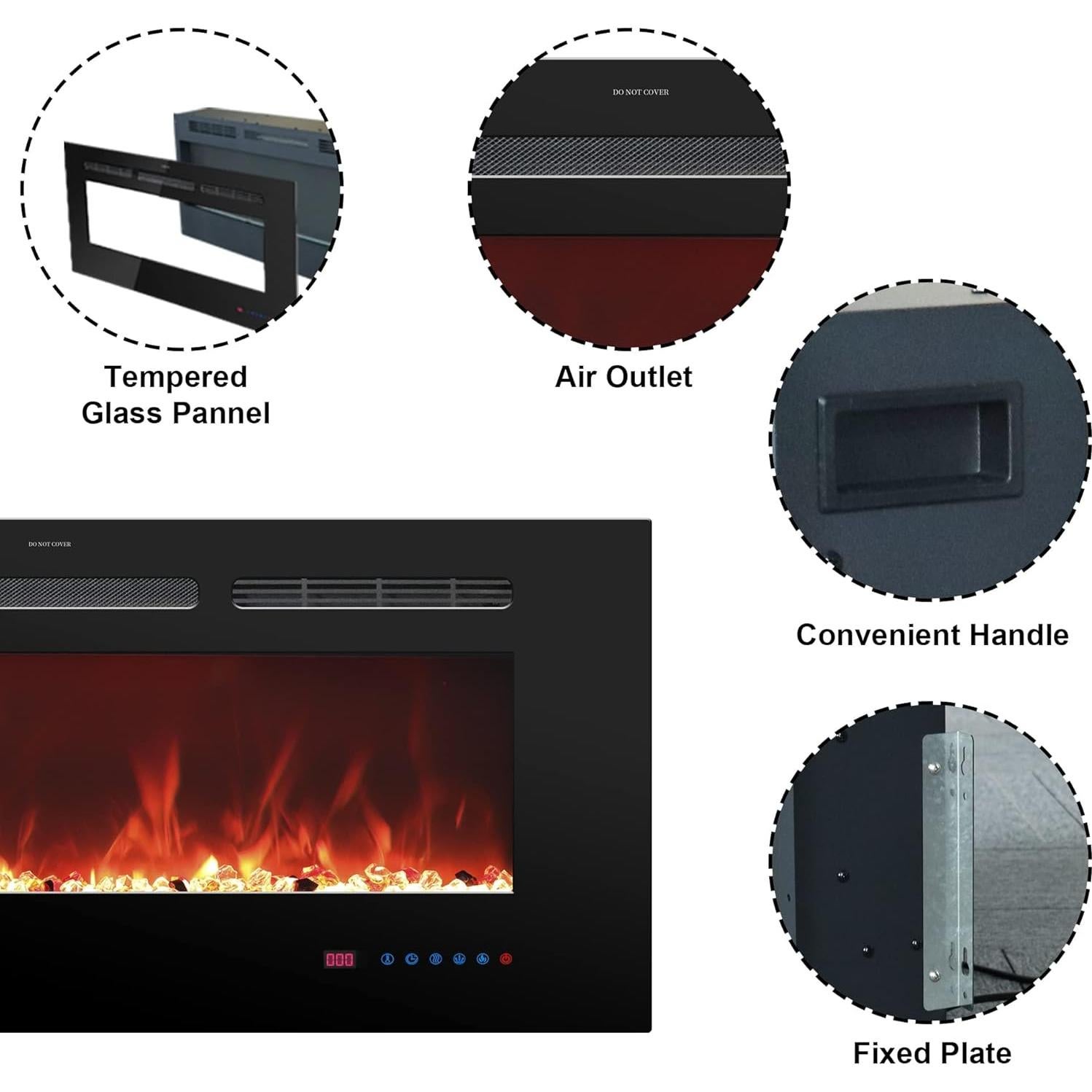 Chimenea eléctrica Oxhark Flame 152 cm con control remoto