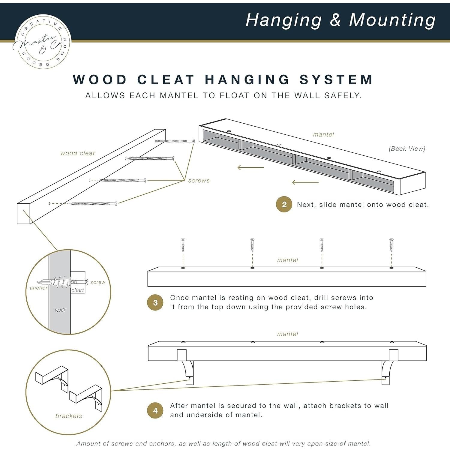 Estante Flotante Master & Co. 121,92 cm Madera Nogal