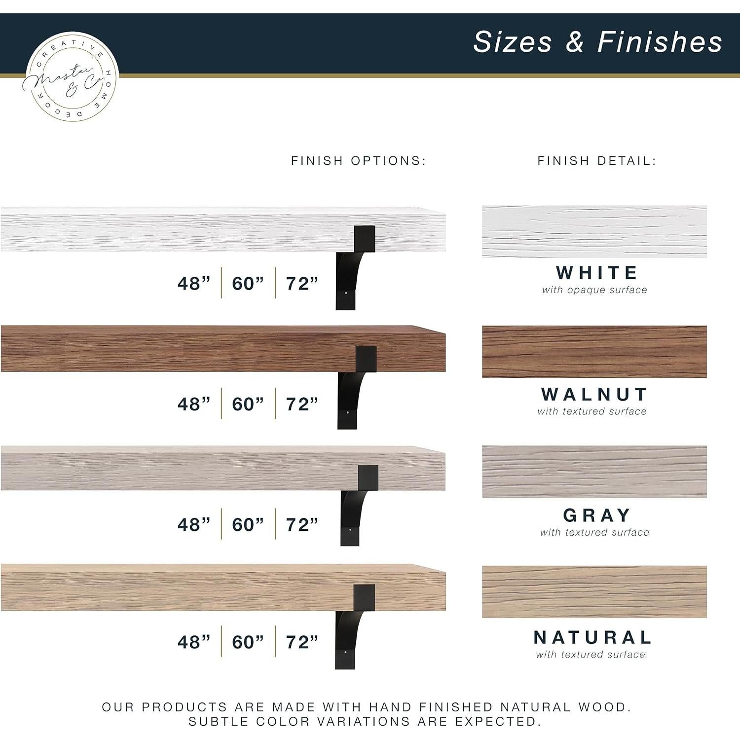 Estante Flotante Master & Co. 121,92 cm Madera Nogal