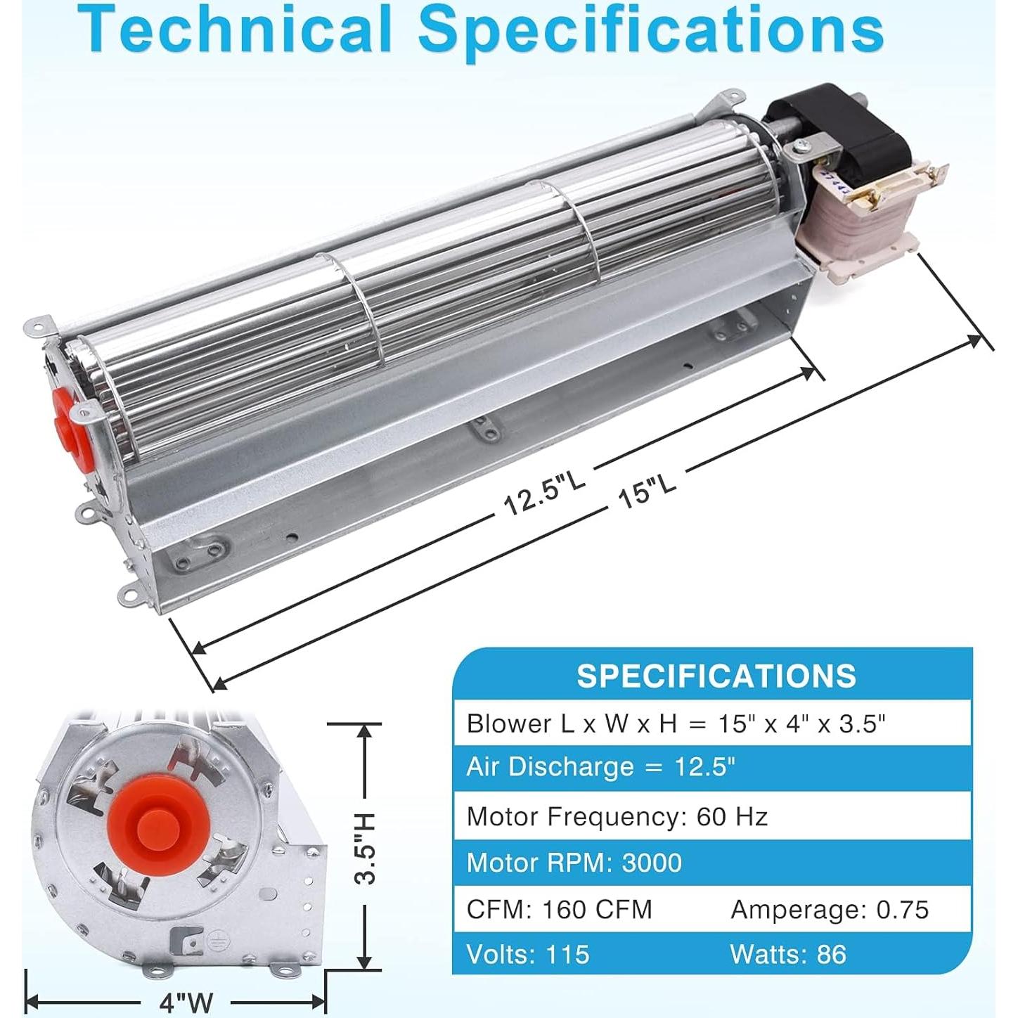 Ventilador de Chimenea Hipoilk GA3700 160 CFM 3000 RPM