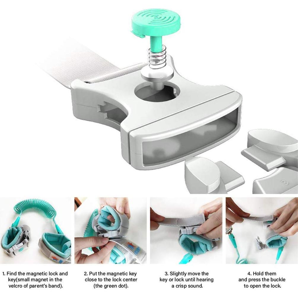 Correa Antipérdida para Niños Verde 2m con Cerradura