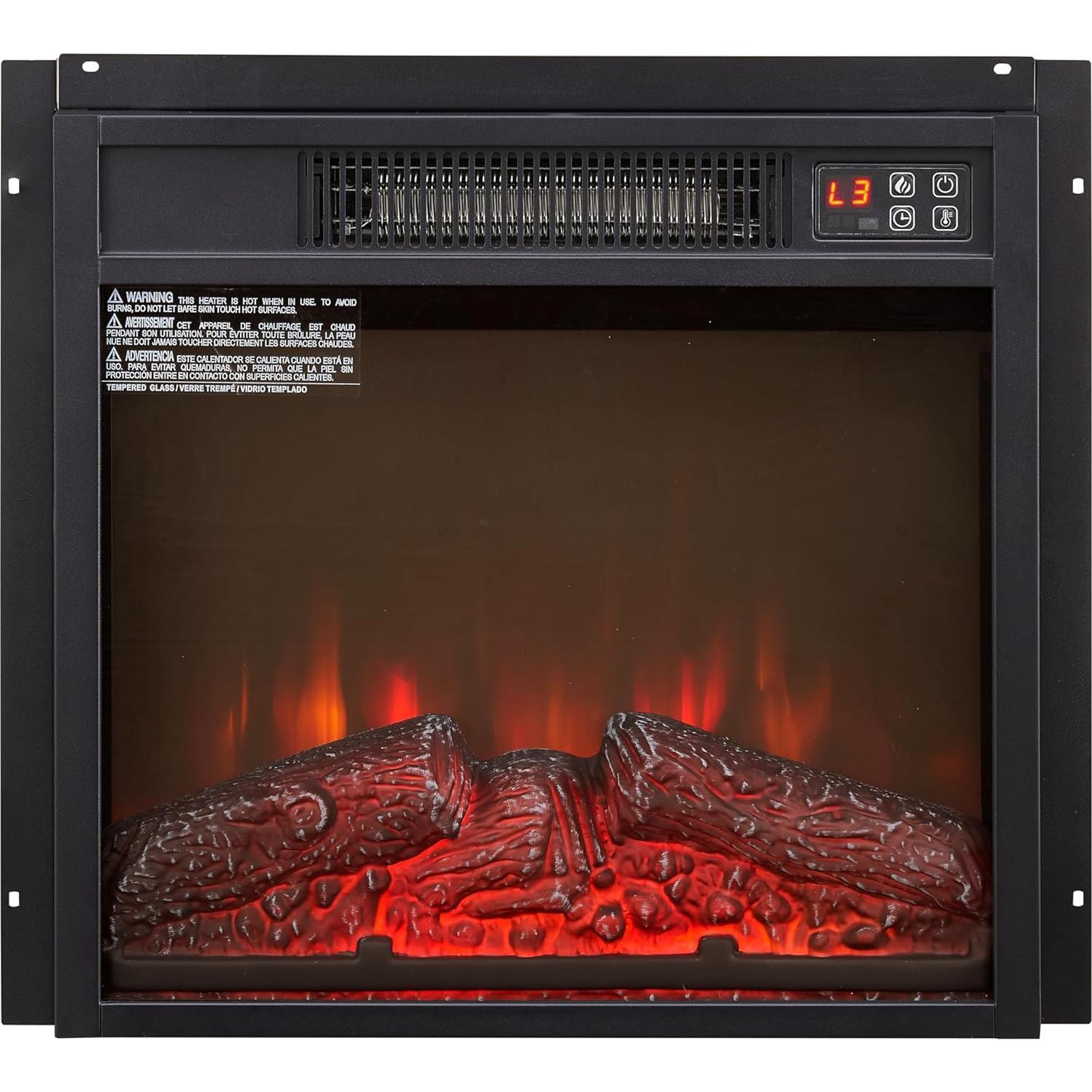 Chimenea Eléctrica Insertar Genérico 1400W 45.72 cm Negra