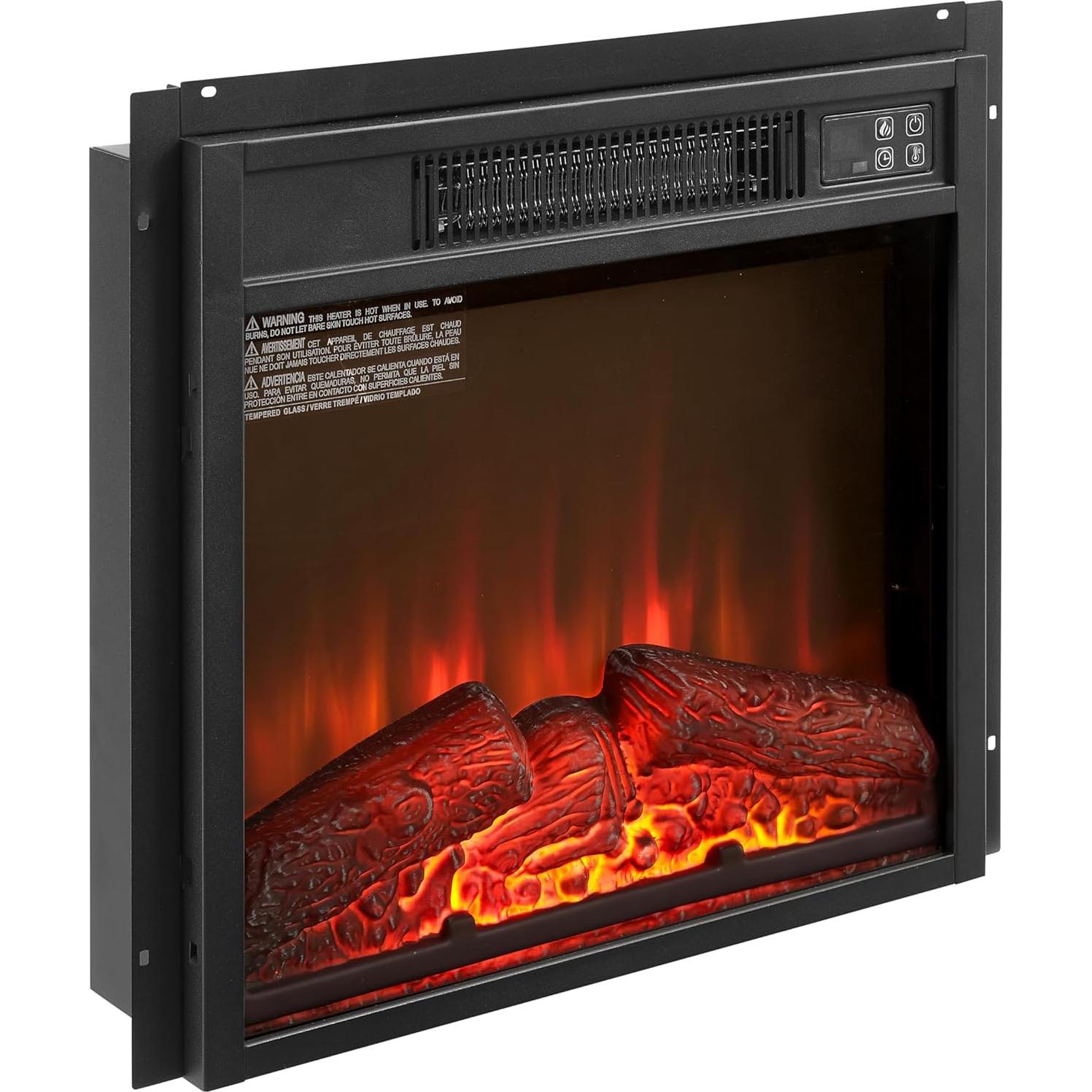 Chimenea Eléctrica Insertar Genérico 1400W 45.72 cm Negra