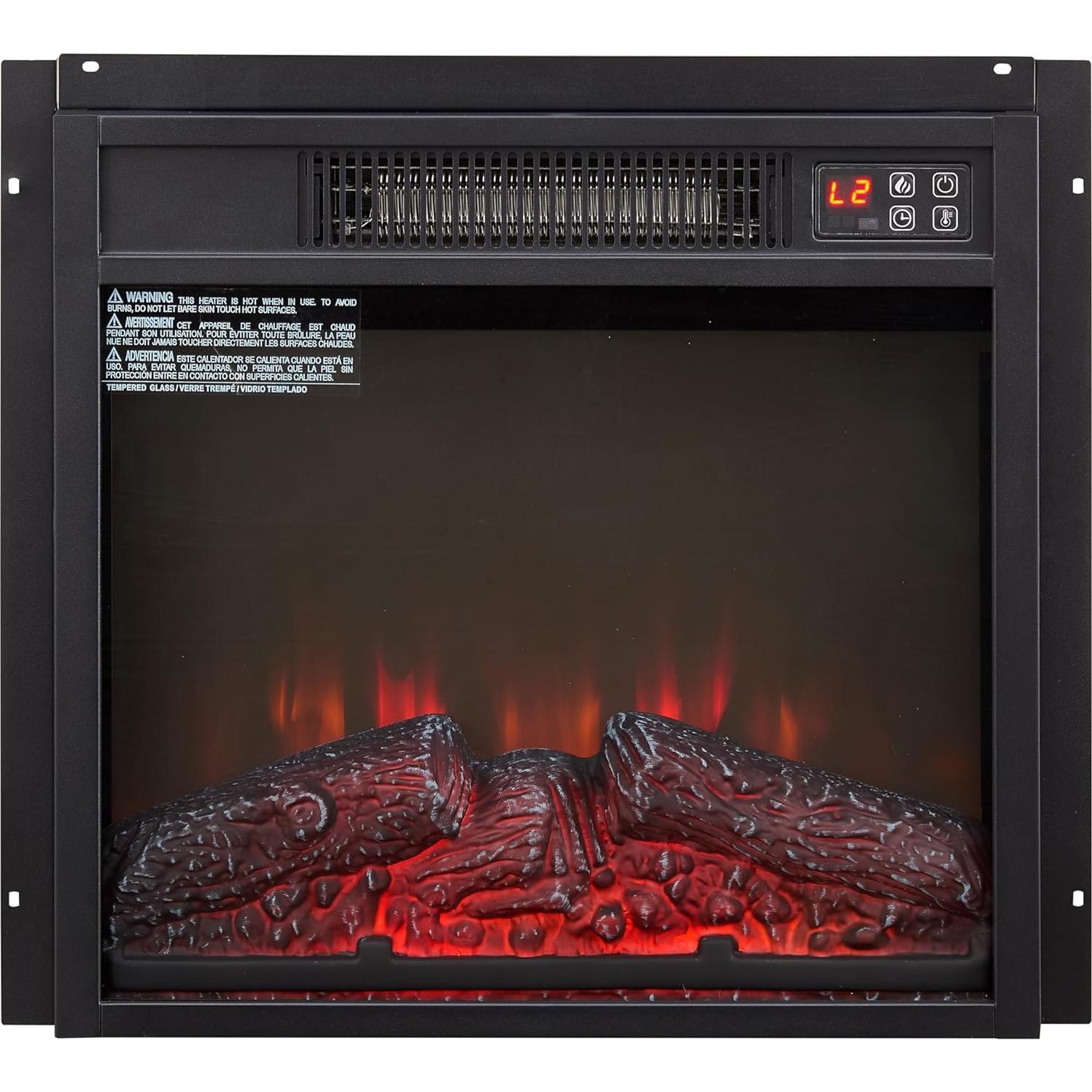 Chimenea Eléctrica Insertar Genérico 1400W 45.72 cm Negra