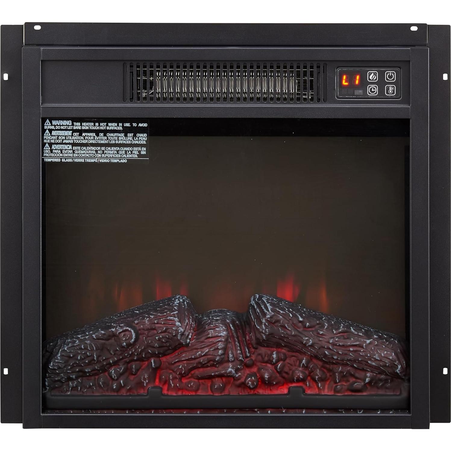 Chimenea Eléctrica Insertar Genérico 1400W 45.72 cm Negra