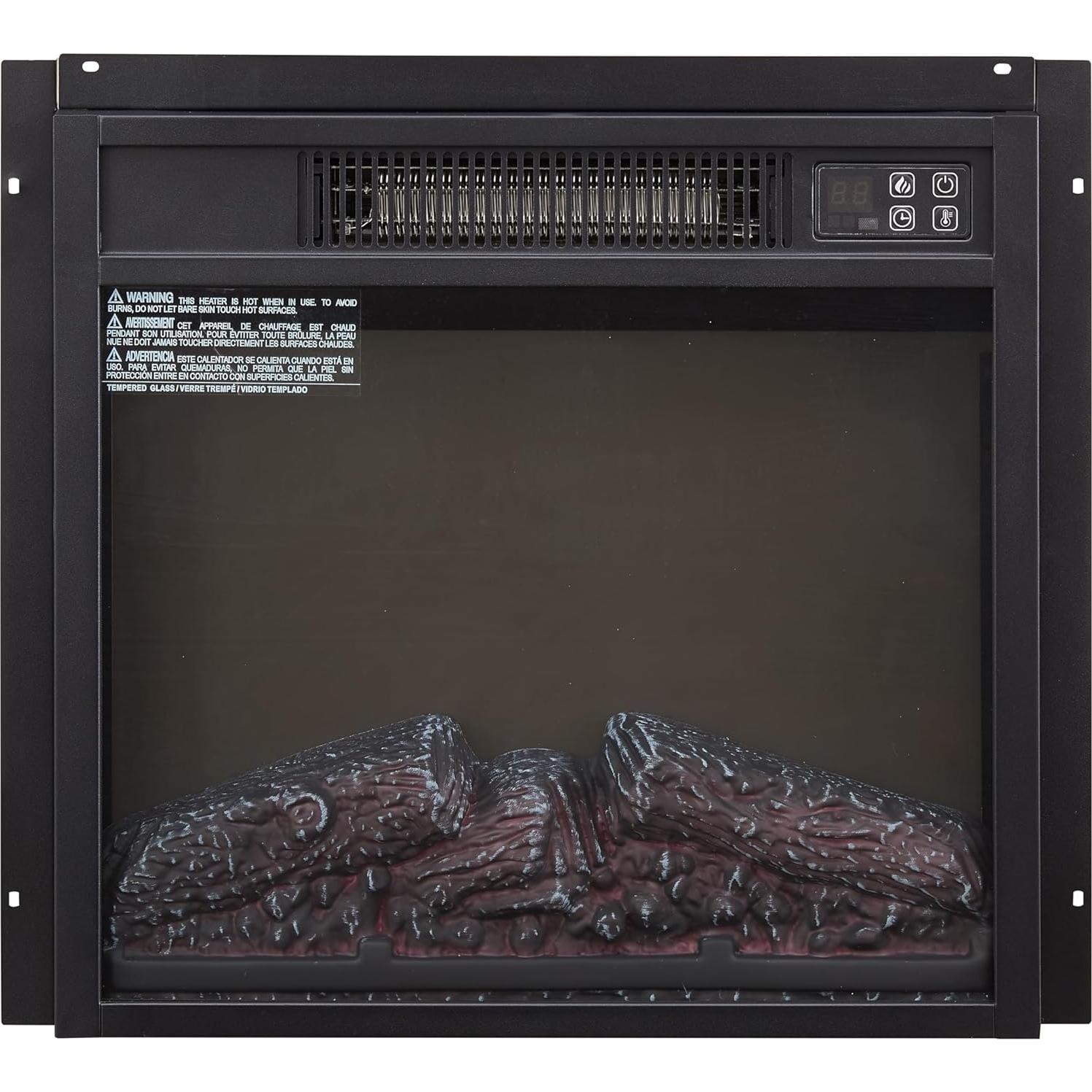 Chimenea Eléctrica Insertar Genérico 1400W 45.72 cm Negra